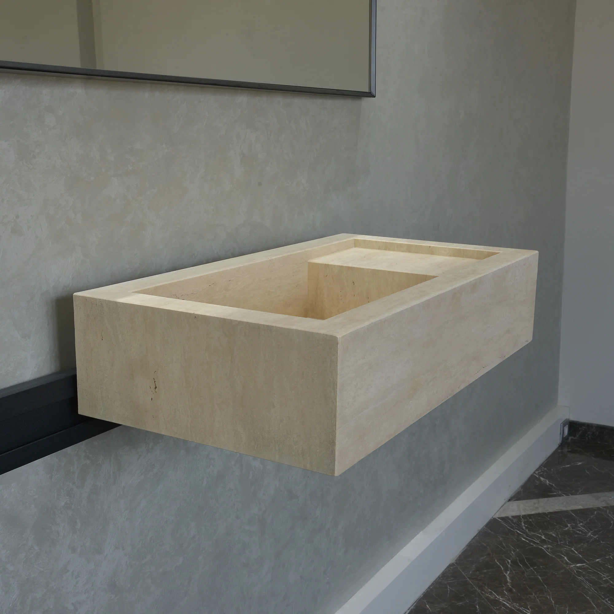 Custom Handmade Travertine Sink (TR-047) - Image 3