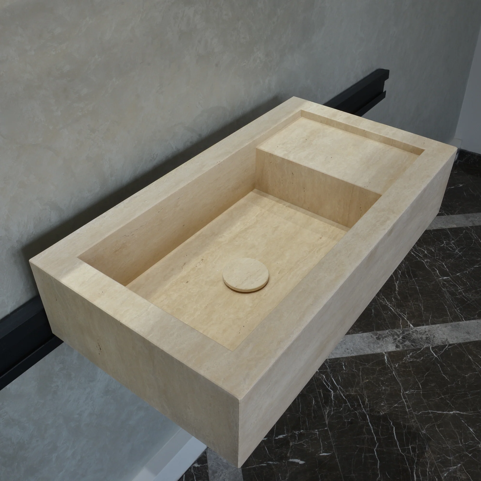 Custom Handmade Travertine Sink (TR-047) - Image 6