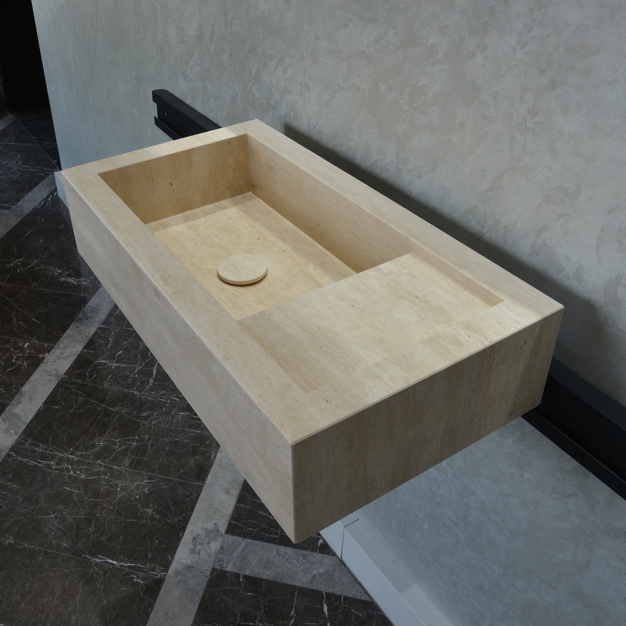 Custom Handmade Travertine Sink (TR-047) - Image 8