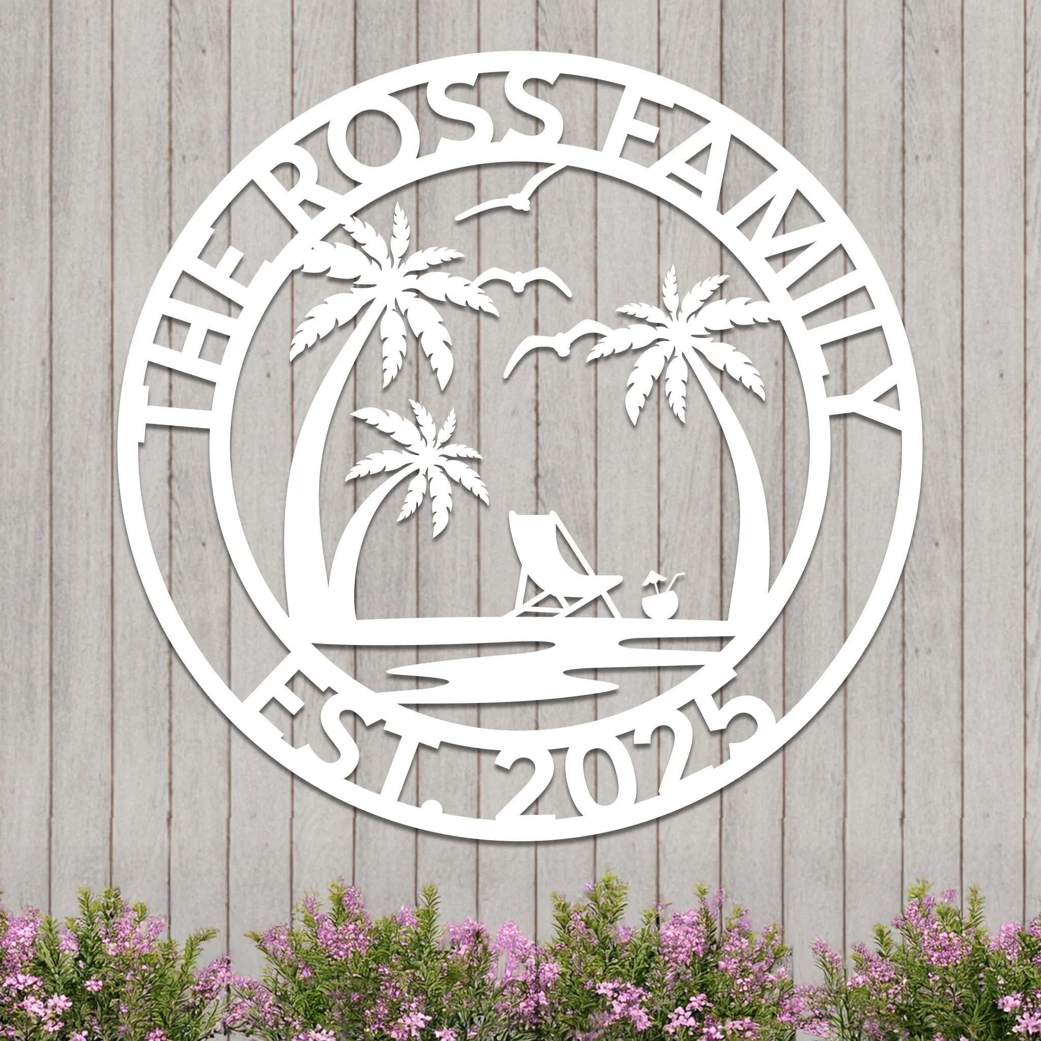 Custom Island Vacation Sign w Year - Image 2