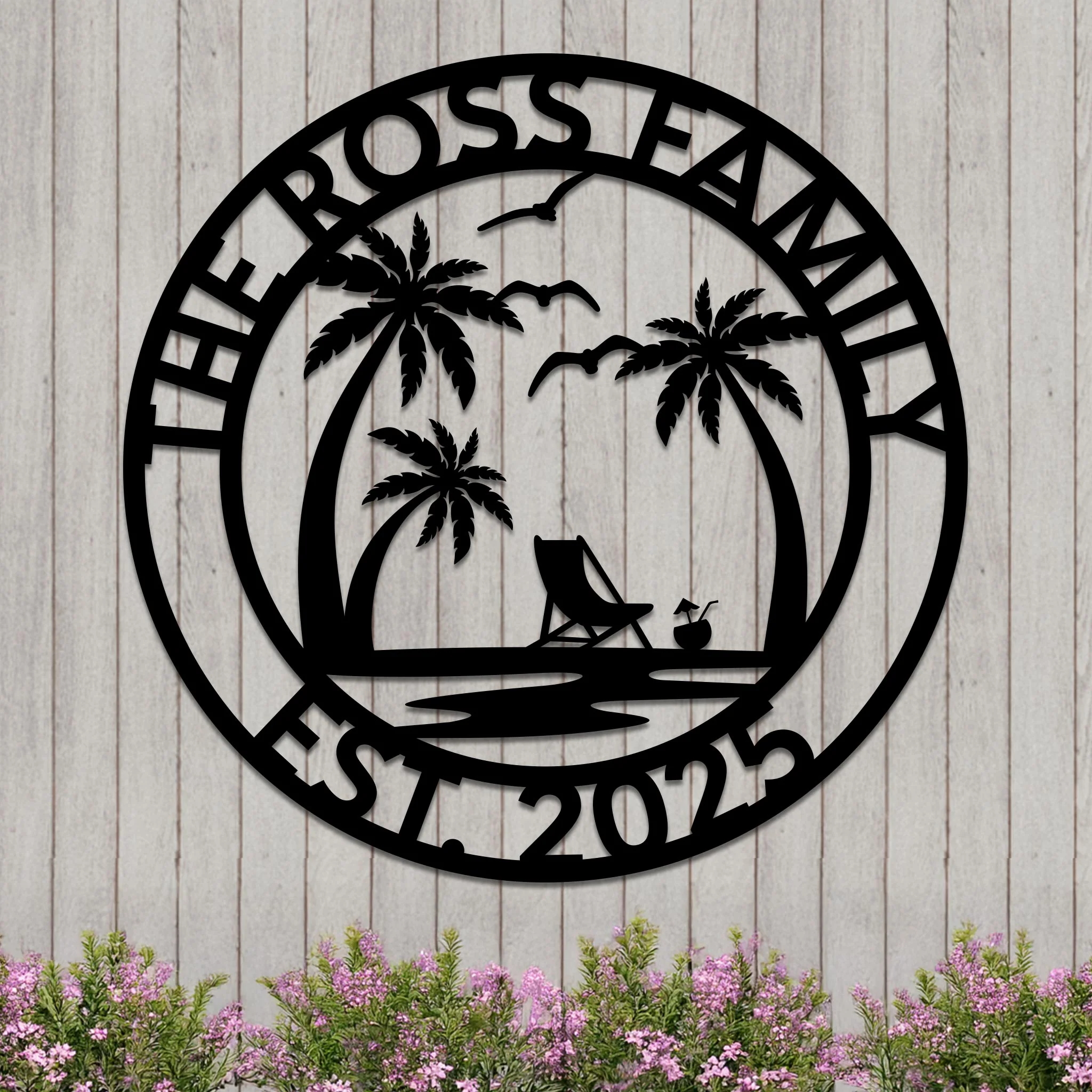 Custom Island Vacation Sign w Year - Image 3