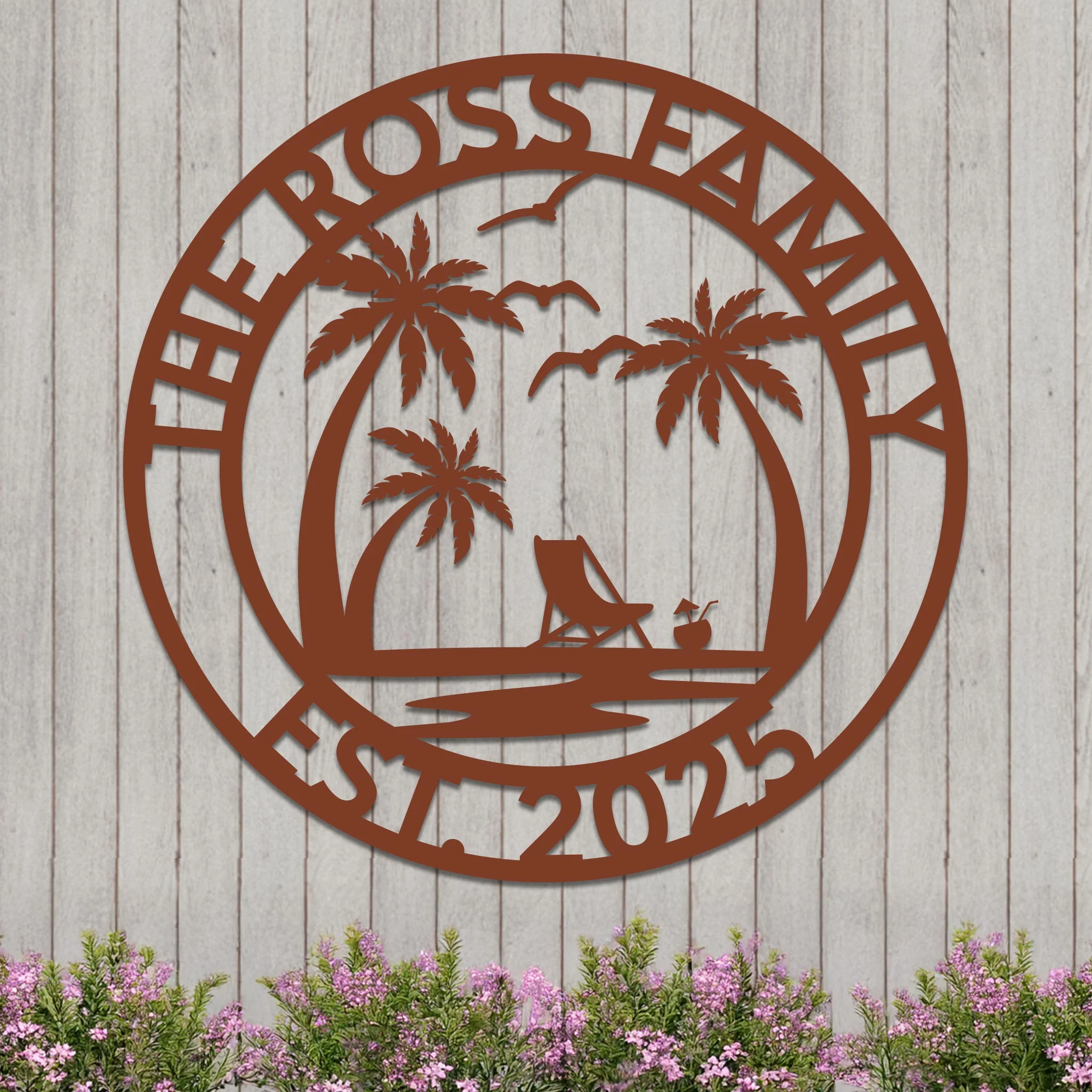 Custom Island Vacation Sign w Year - Image 7
