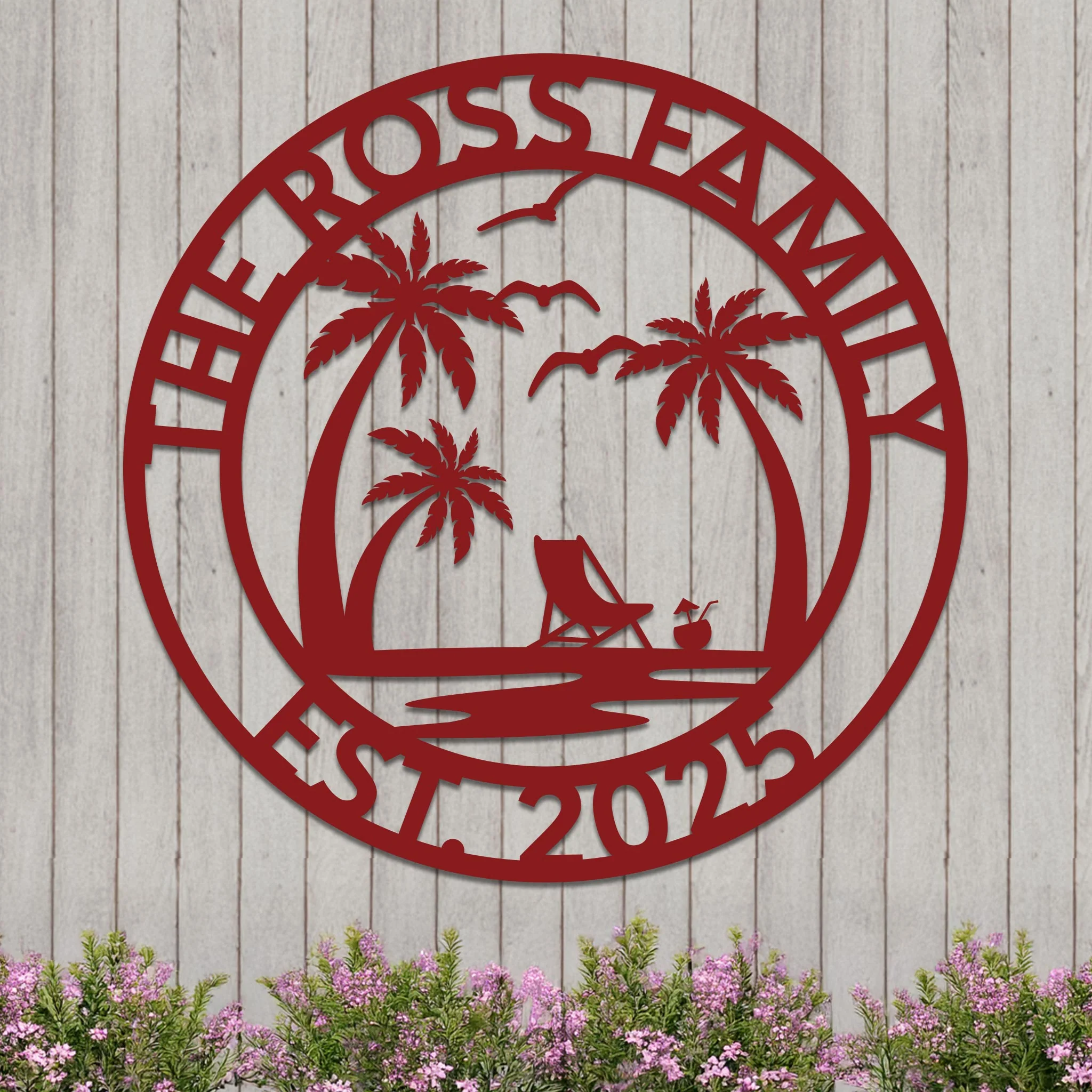 Custom Island Vacation Sign w Year - Image 8