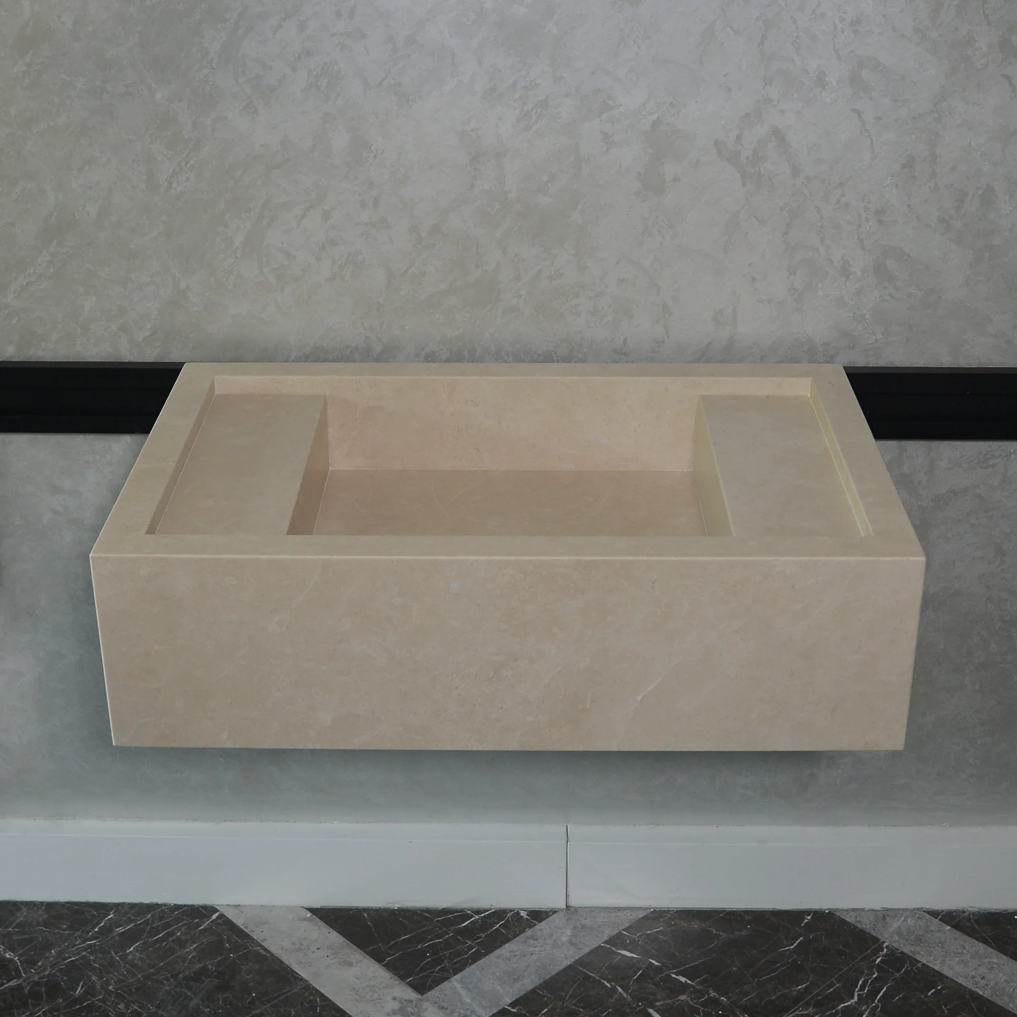 Custom Handmade Light Pearl Marble Sink (NS-079) - Image 10
