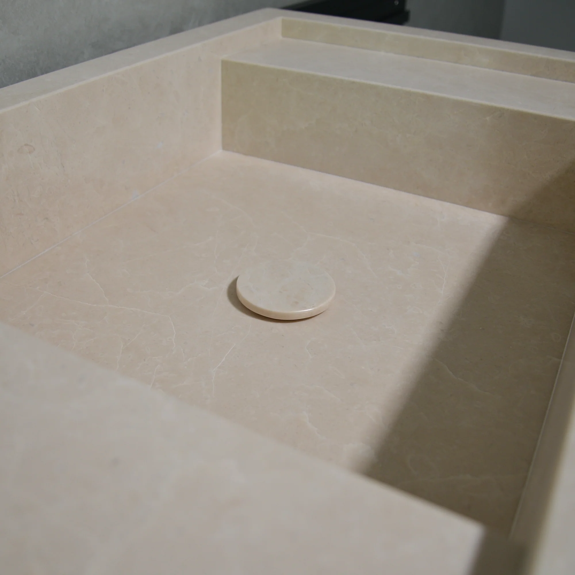 Custom Handmade Light Pearl Marble Sink (NS-079) - Image 2