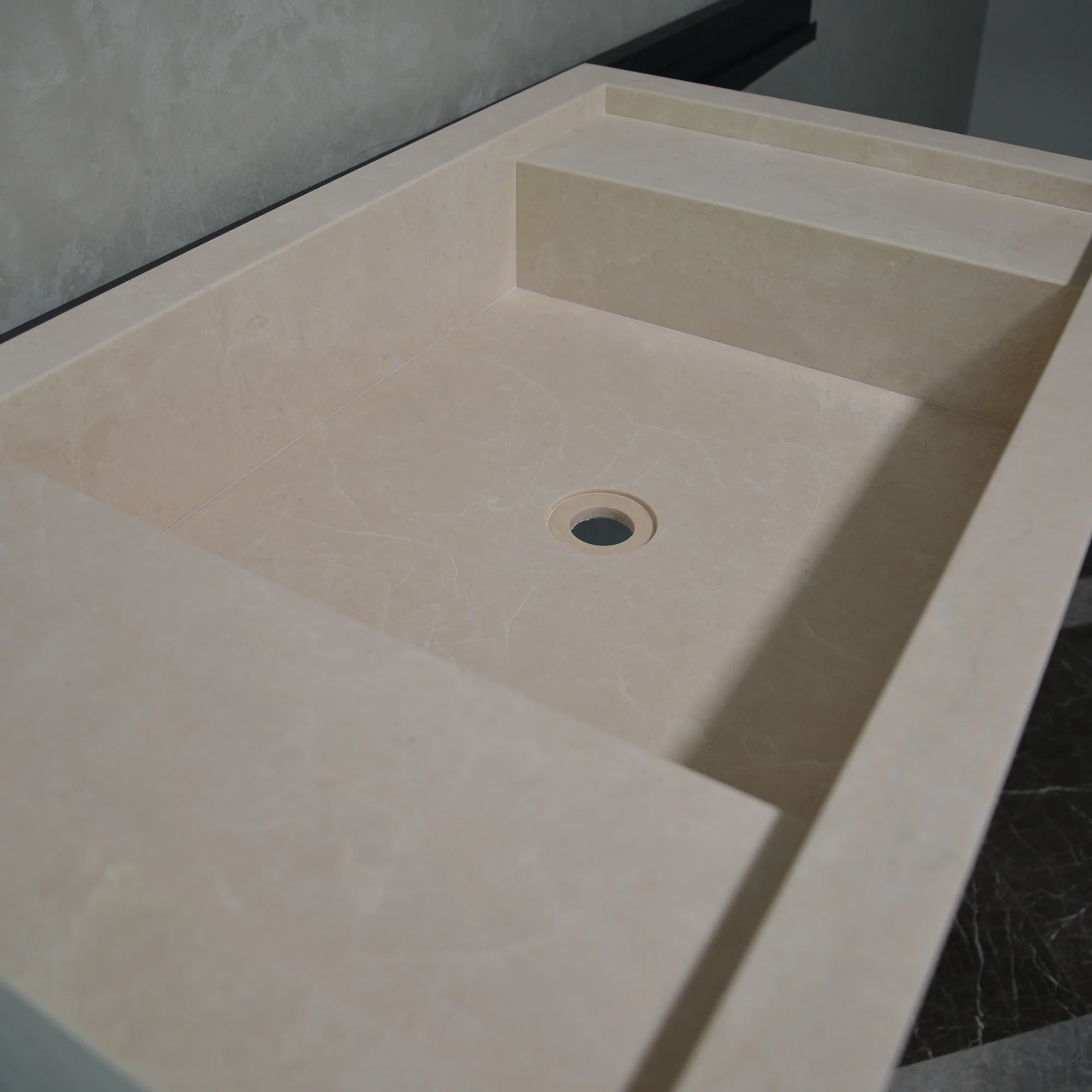Custom Handmade Light Pearl Marble Sink (NS-079) - Image 3
