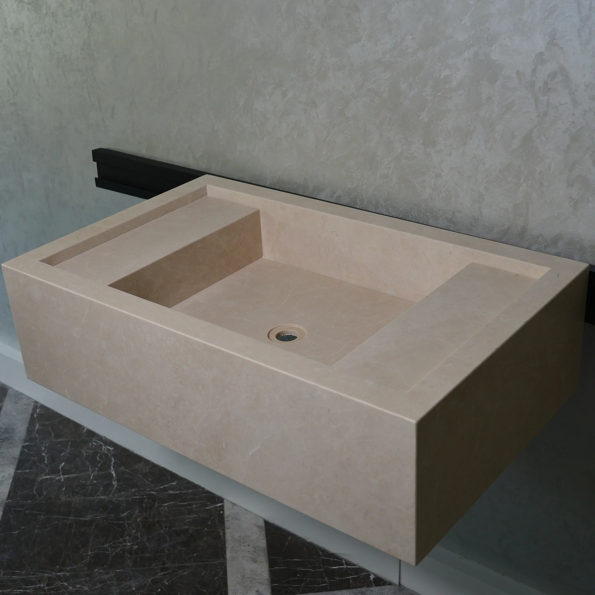 Custom Handmade Light Pearl Marble Sink (NS-079) - Image 4