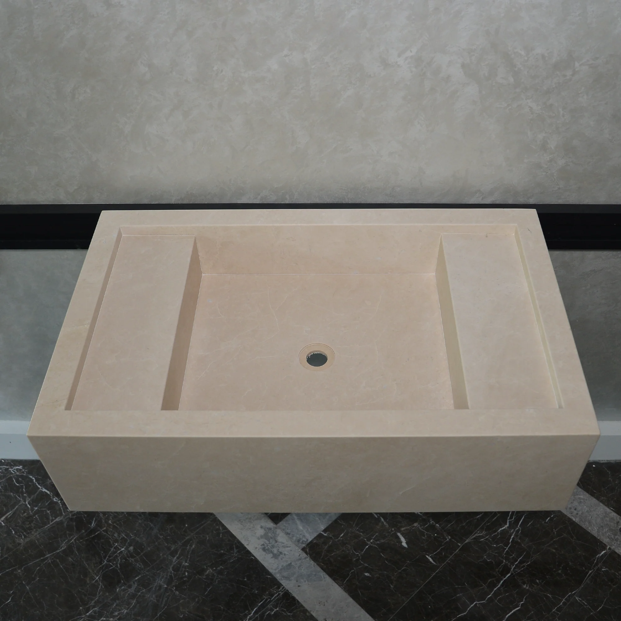 Custom Handmade Light Pearl Marble Sink (NS-079) - Image 5
