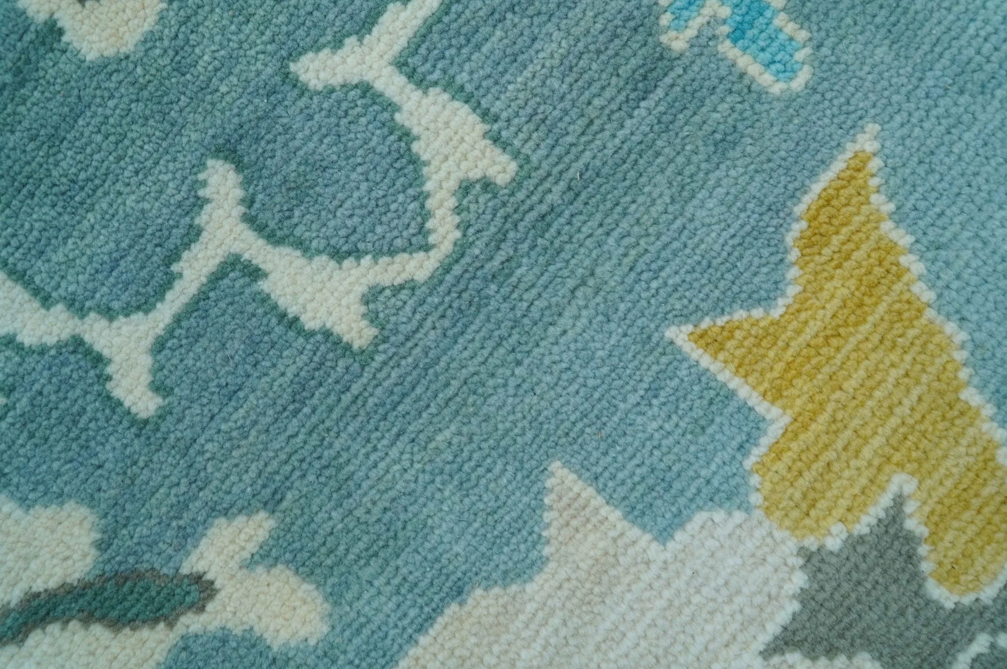 Custom Made Antique Blue Traditional Oushak Design Hand Knotted Wool Area Rug - Image 8