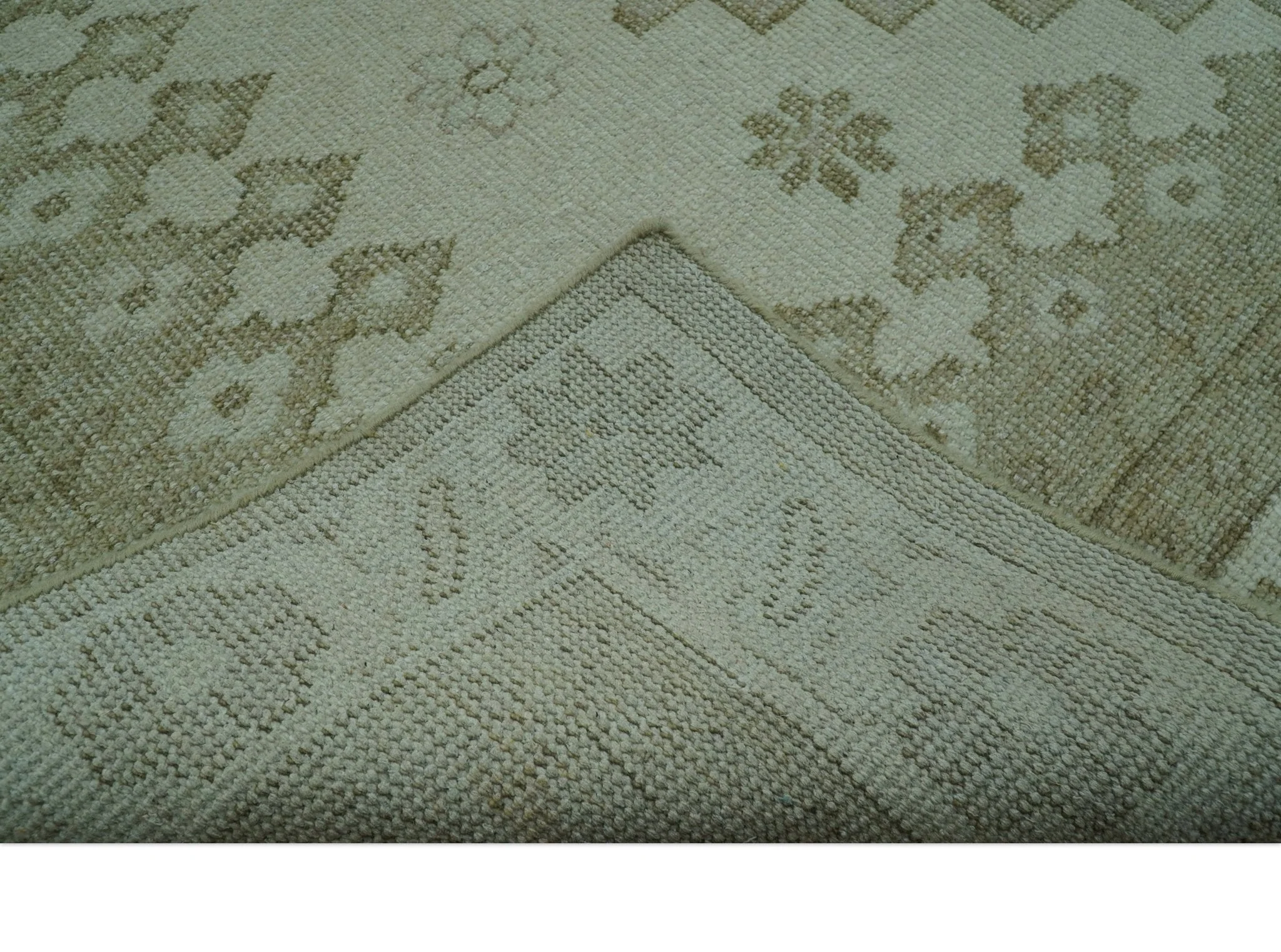Custom Made Beige Traditional Turkish Design Hand knotted Wool Area Rug - Image 5