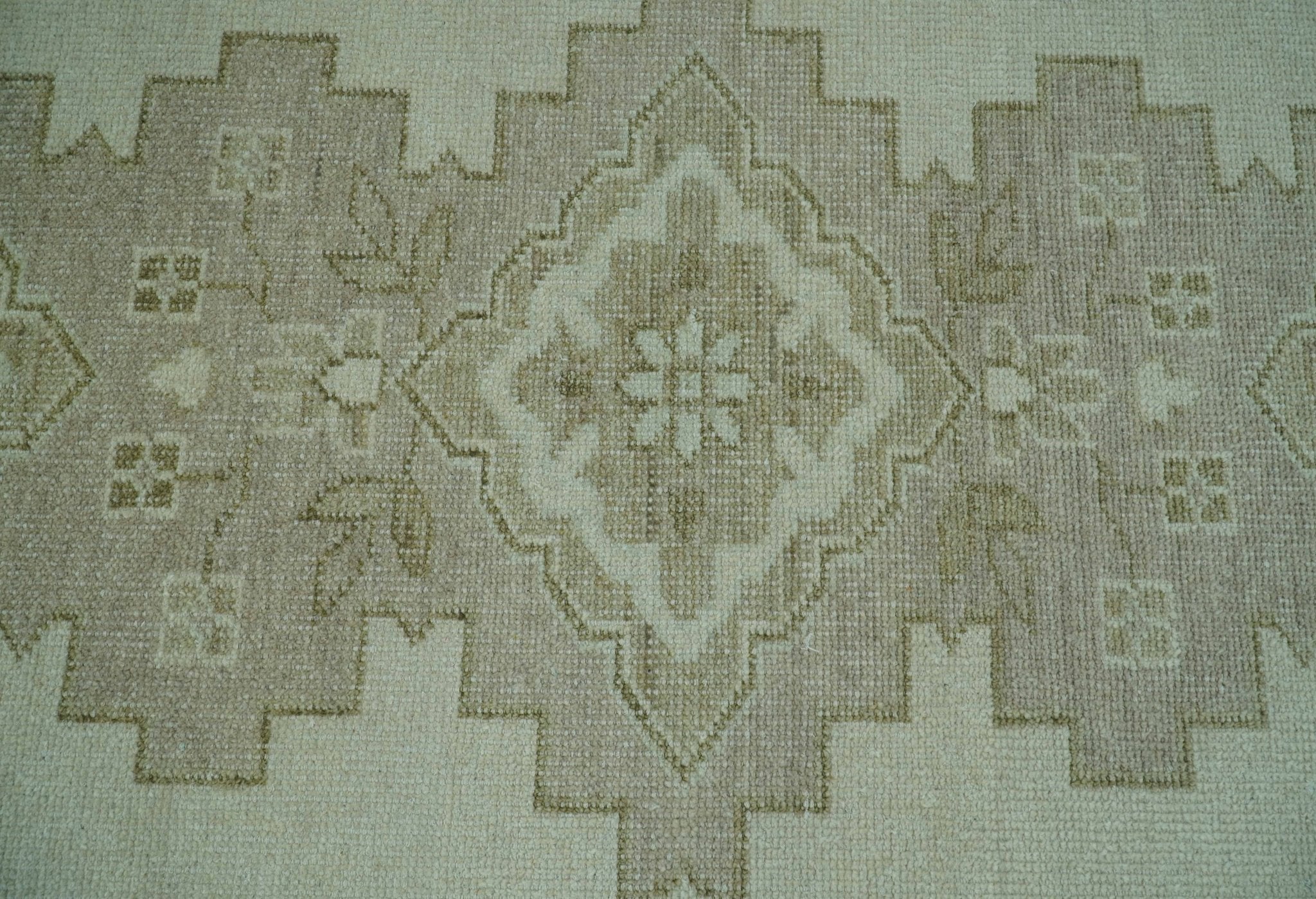 Custom Made Beige Traditional Turkish Design Hand knotted Wool Area Rug - Image 6