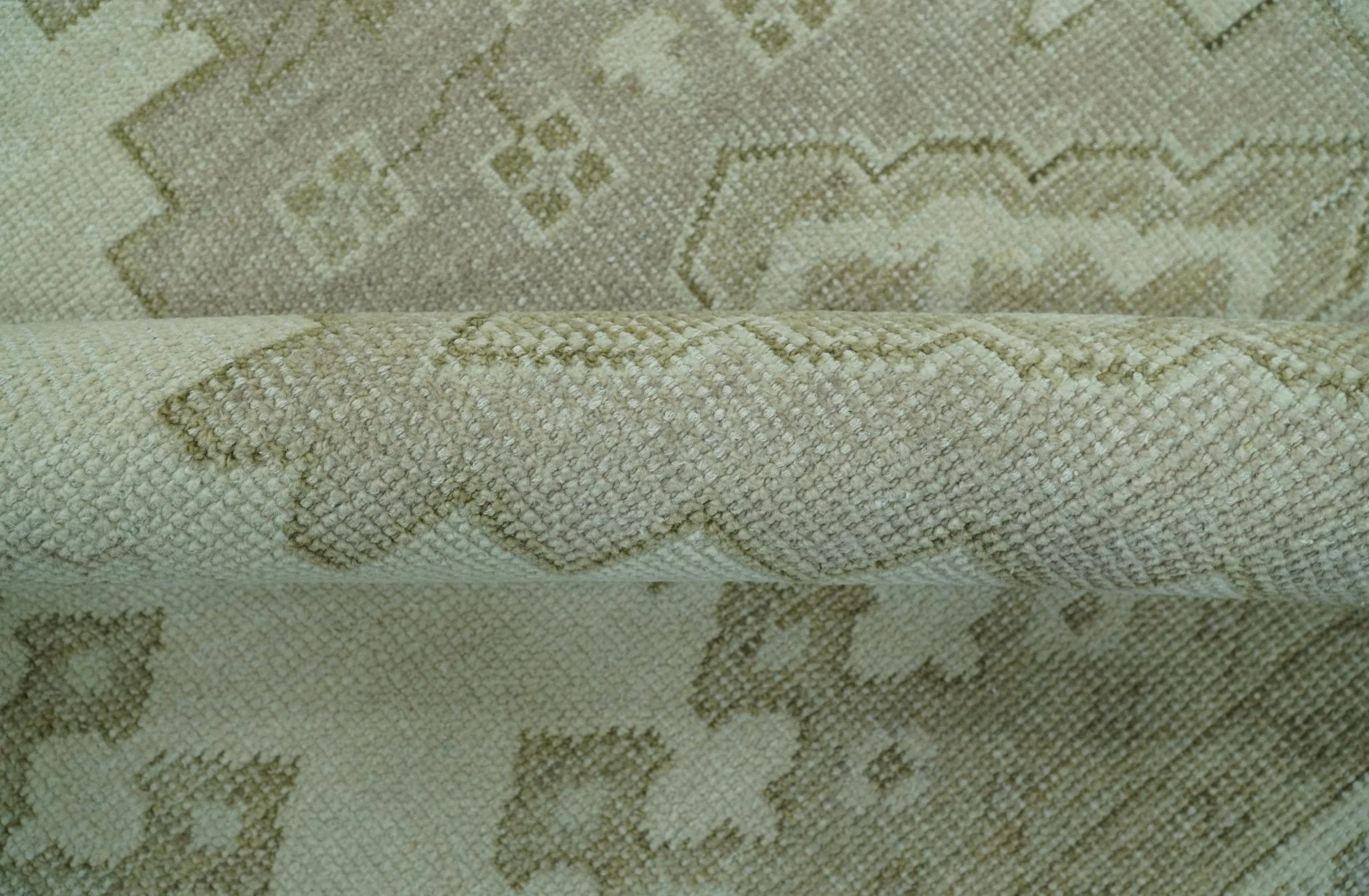 Custom Made Beige Traditional Turkish Design Hand knotted Wool Area Rug - Image 7