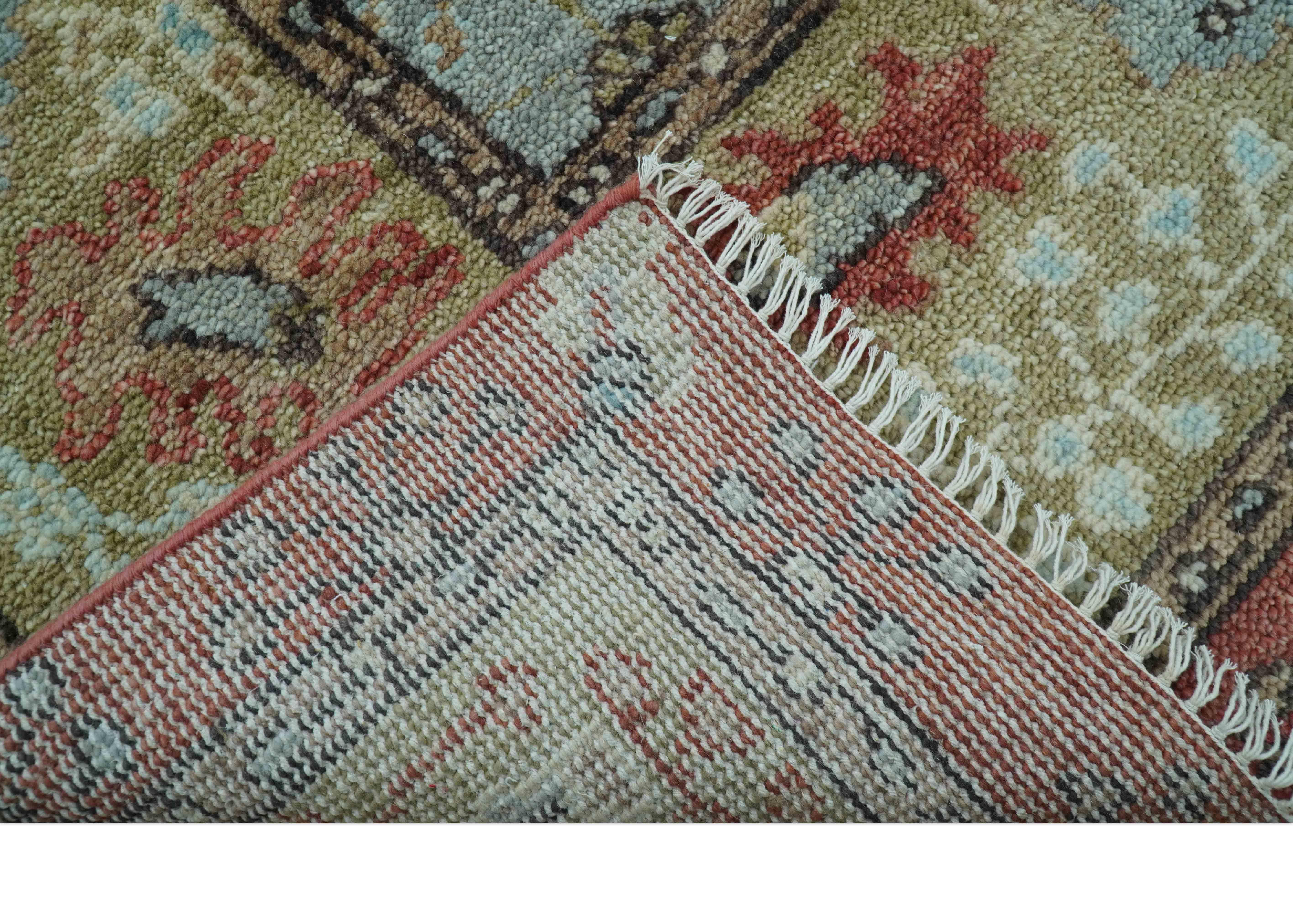 Custom Made Blue Modern Oushak Hand Knotted Wool Rug - Image 5