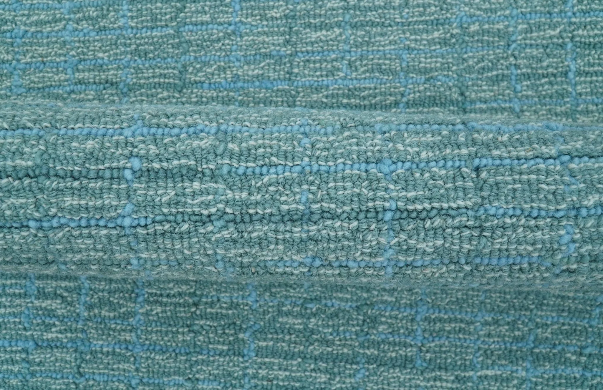 Custom Made Blue Modern Style Hand Tufted Wool Rug - Image 4