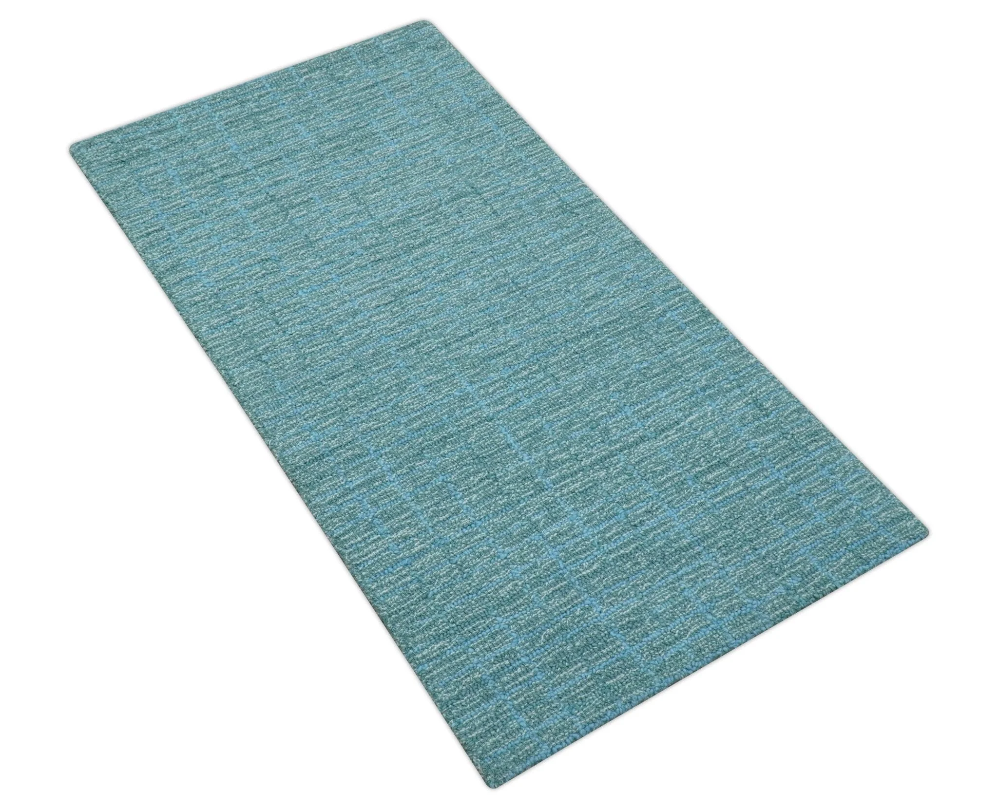 Custom Made Blue Modern Style Hand Tufted Wool Rug - Image 8