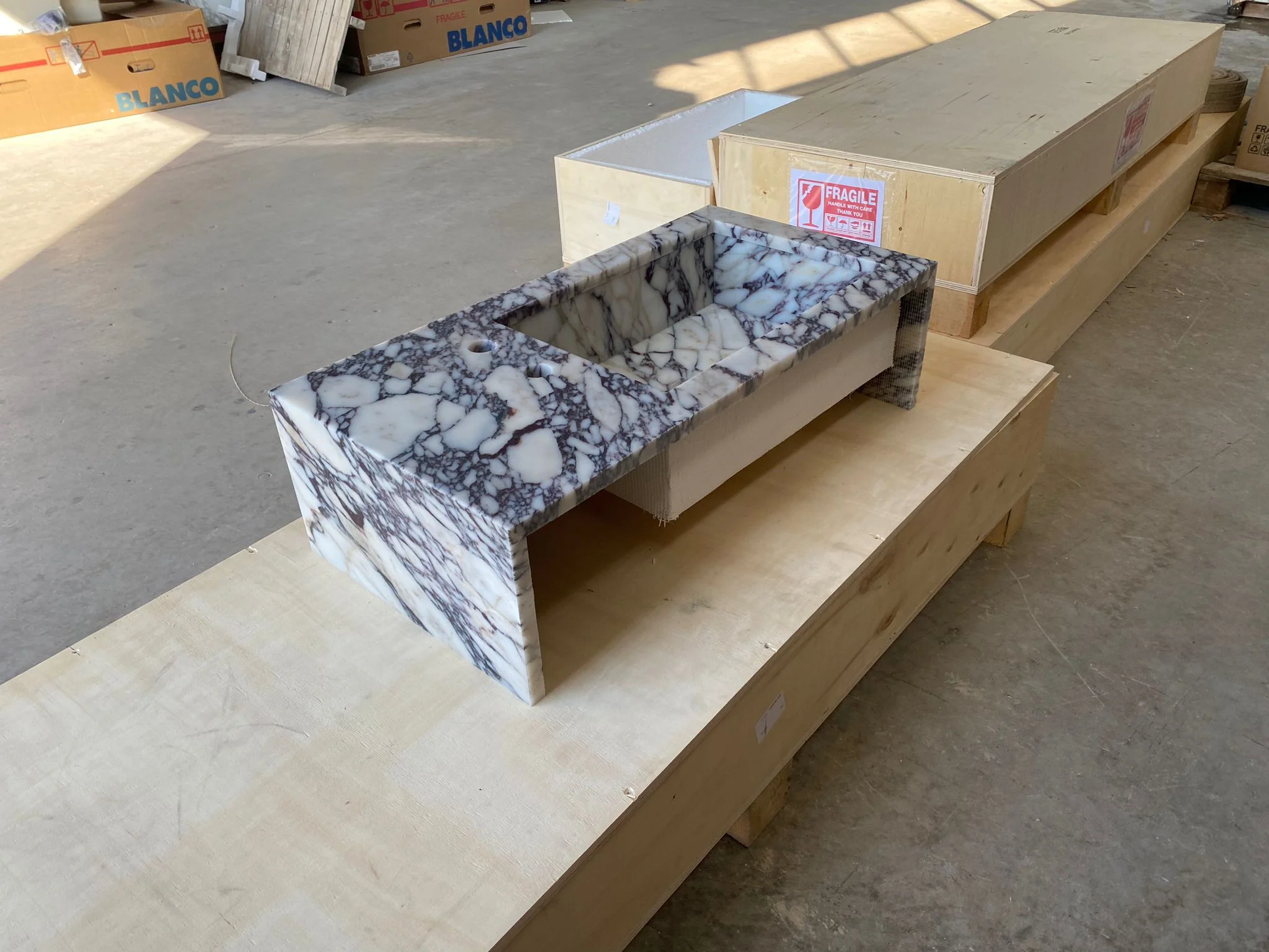 CUSTOM MADE CALACATTA VIOLA BATHROOM SINK (NS-062) - Image 9