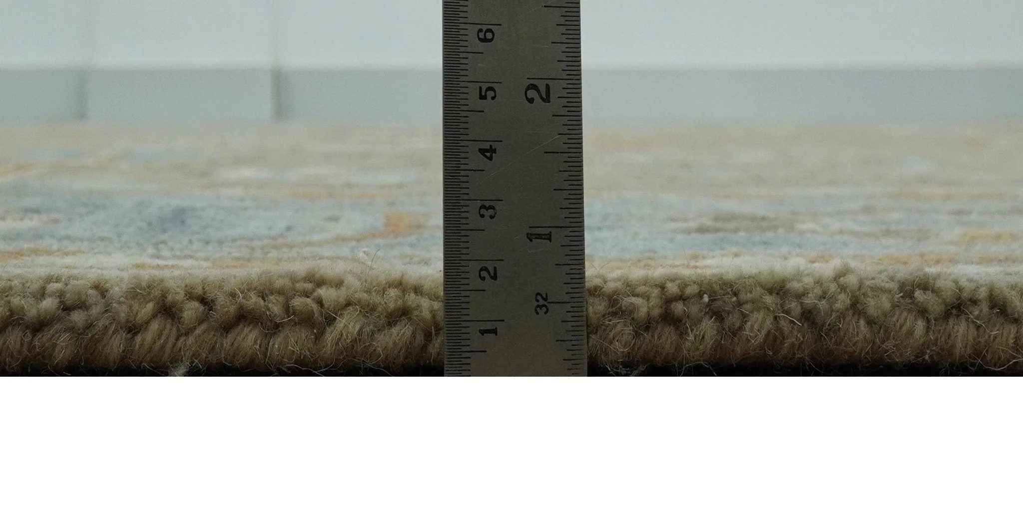 Custom Made Camel And Blue Traditional Oushak Design Hand Tufted Wool Area Rug - Image 5