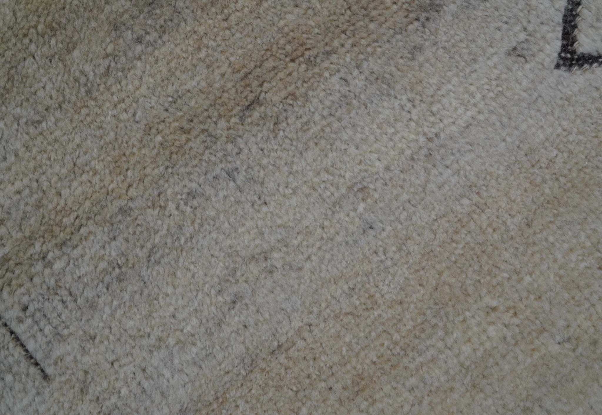 Custom Made Contemporary Design Black And Beige Hand knotted wool Area Rug - Image 7