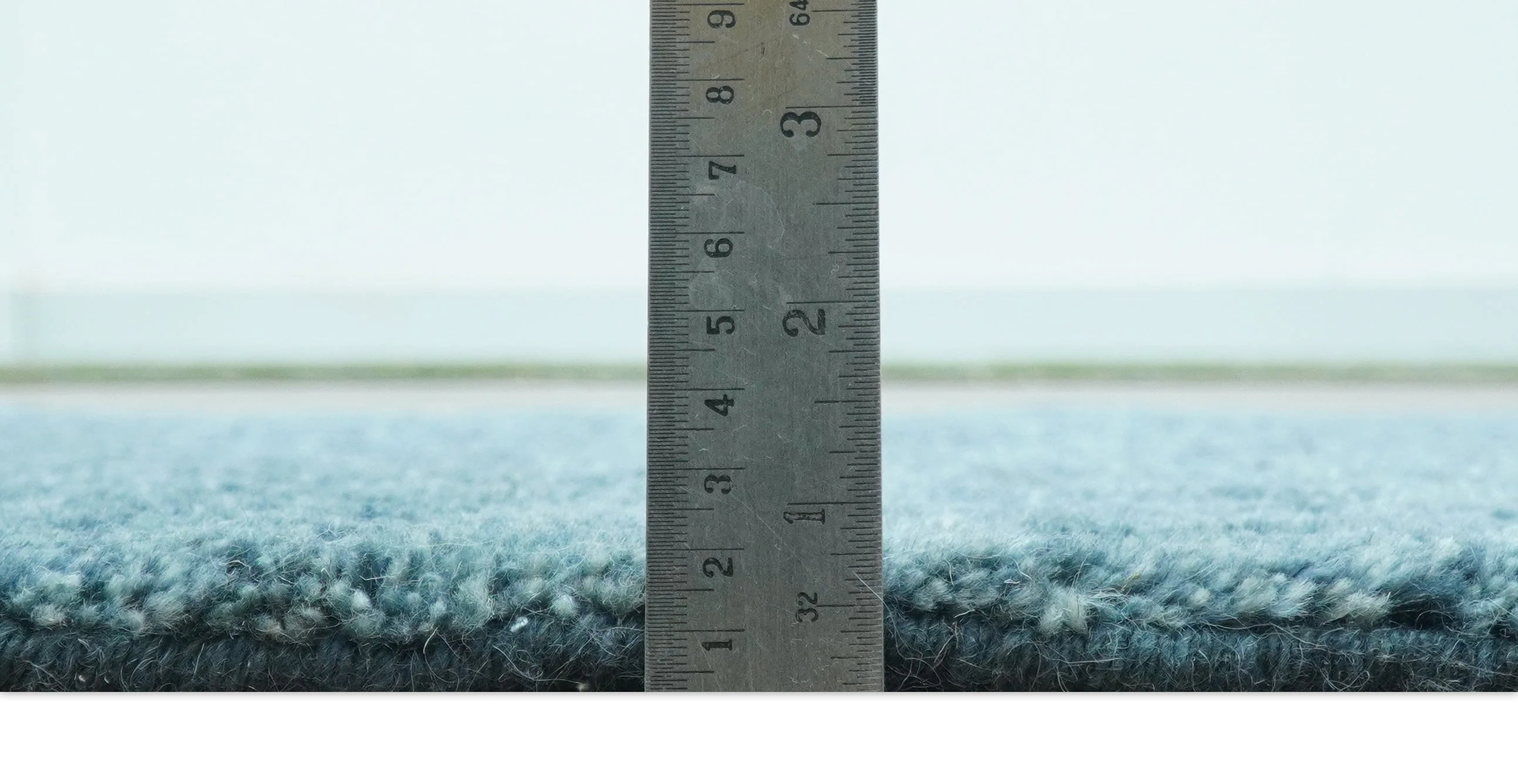 Custom Made Contemporary Solid Plush Blue Hand Knotted Wool Rug - Image 8