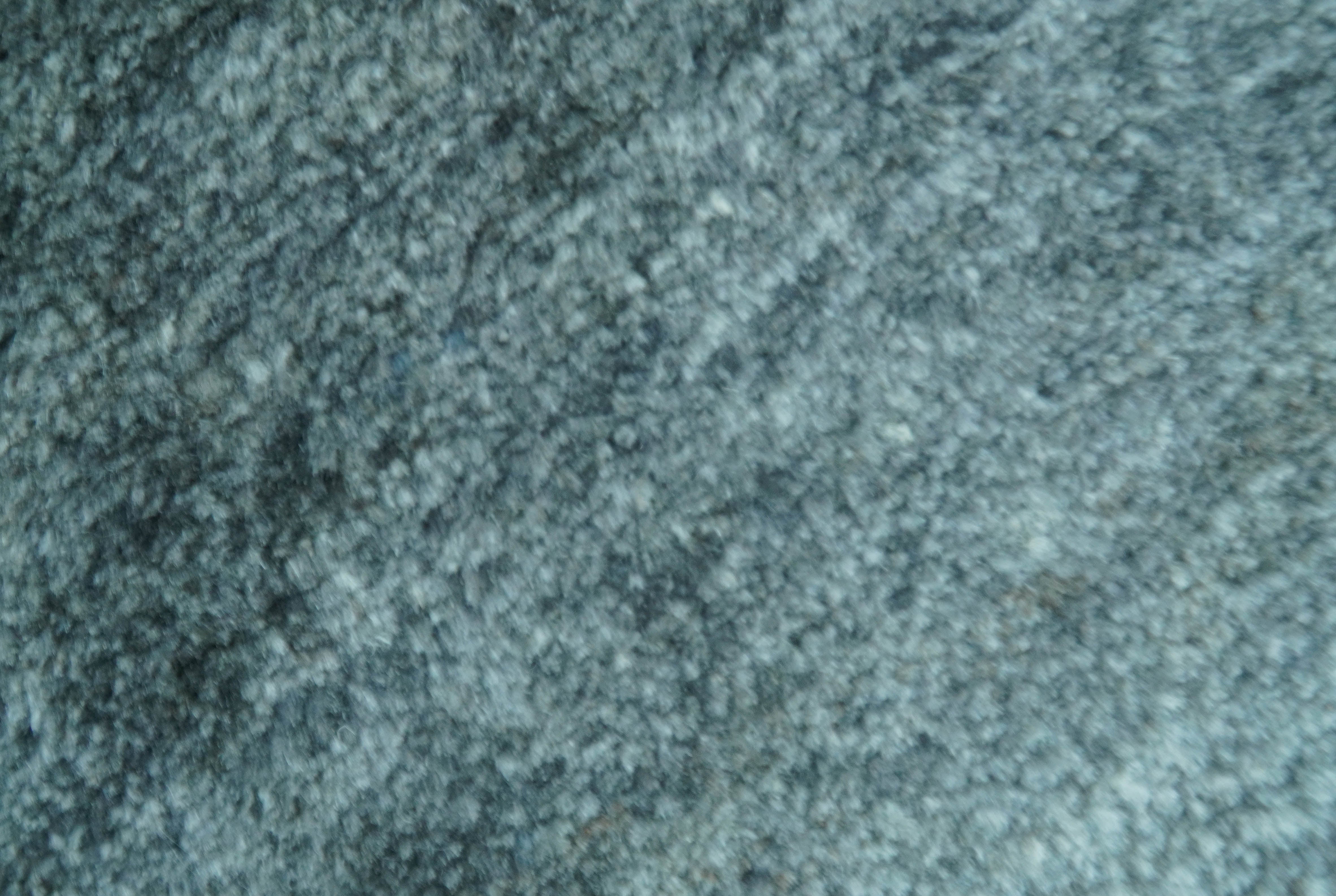 Custom Made Contemporary Solid Plush Steel Blue Hand Knotted Wool Rug - Image 4
