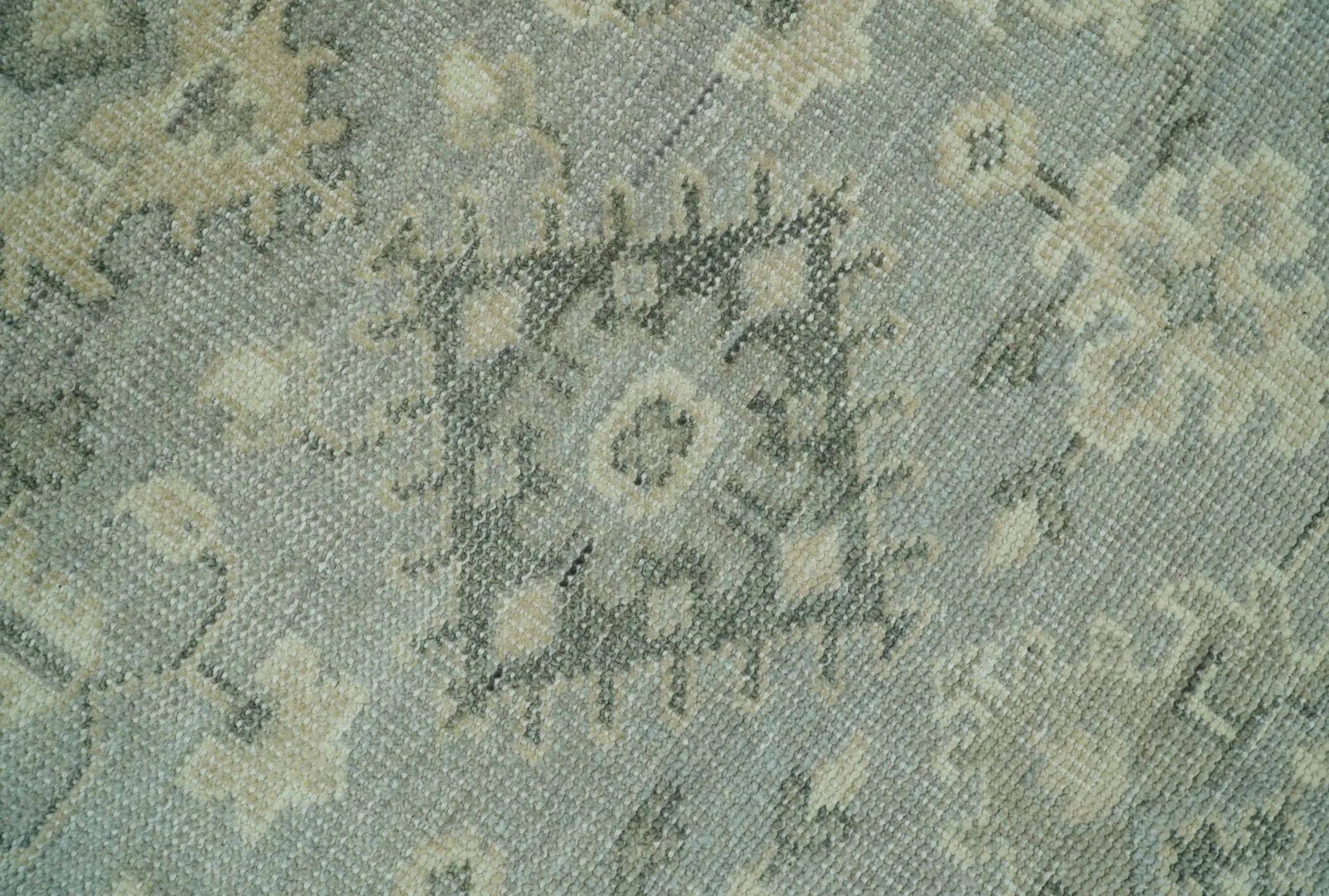Custom Made Gray And Ivory Traditional Turkish Design Hand knotted Wool Area Rug - Image 6