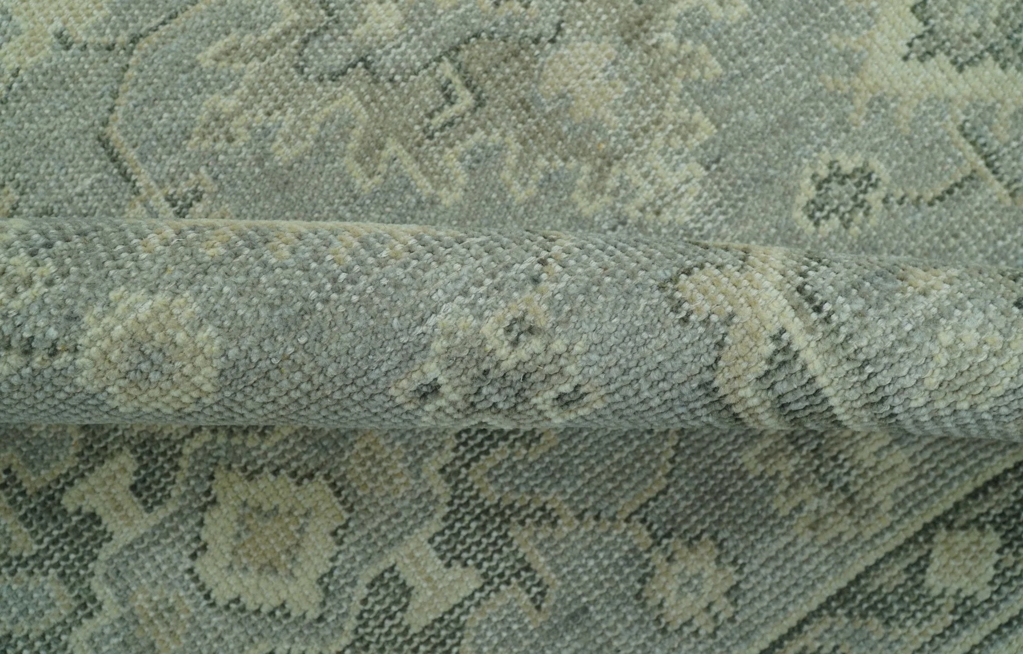 Custom Made Gray And Ivory Traditional Turkish Design Hand knotted Wool Area Rug - Image 7