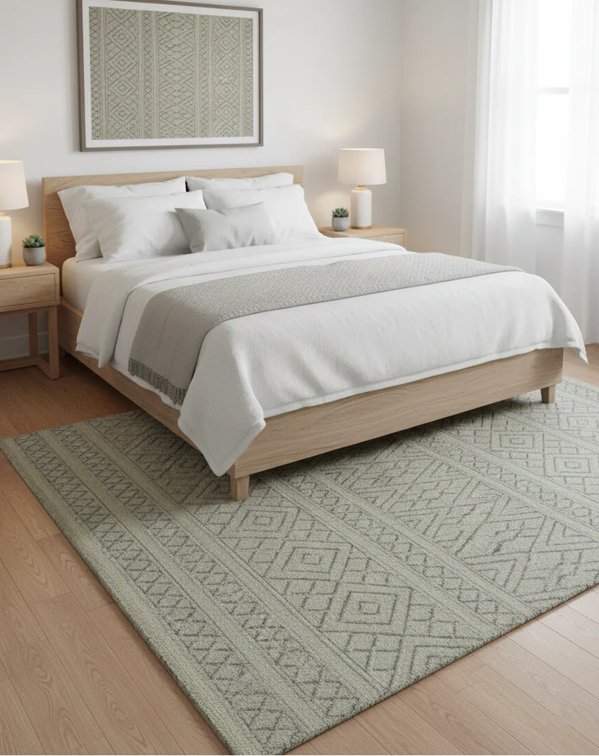 Custom Made Hand Knotted Modern Contemporary Gray Wool Area Rug - Image 2