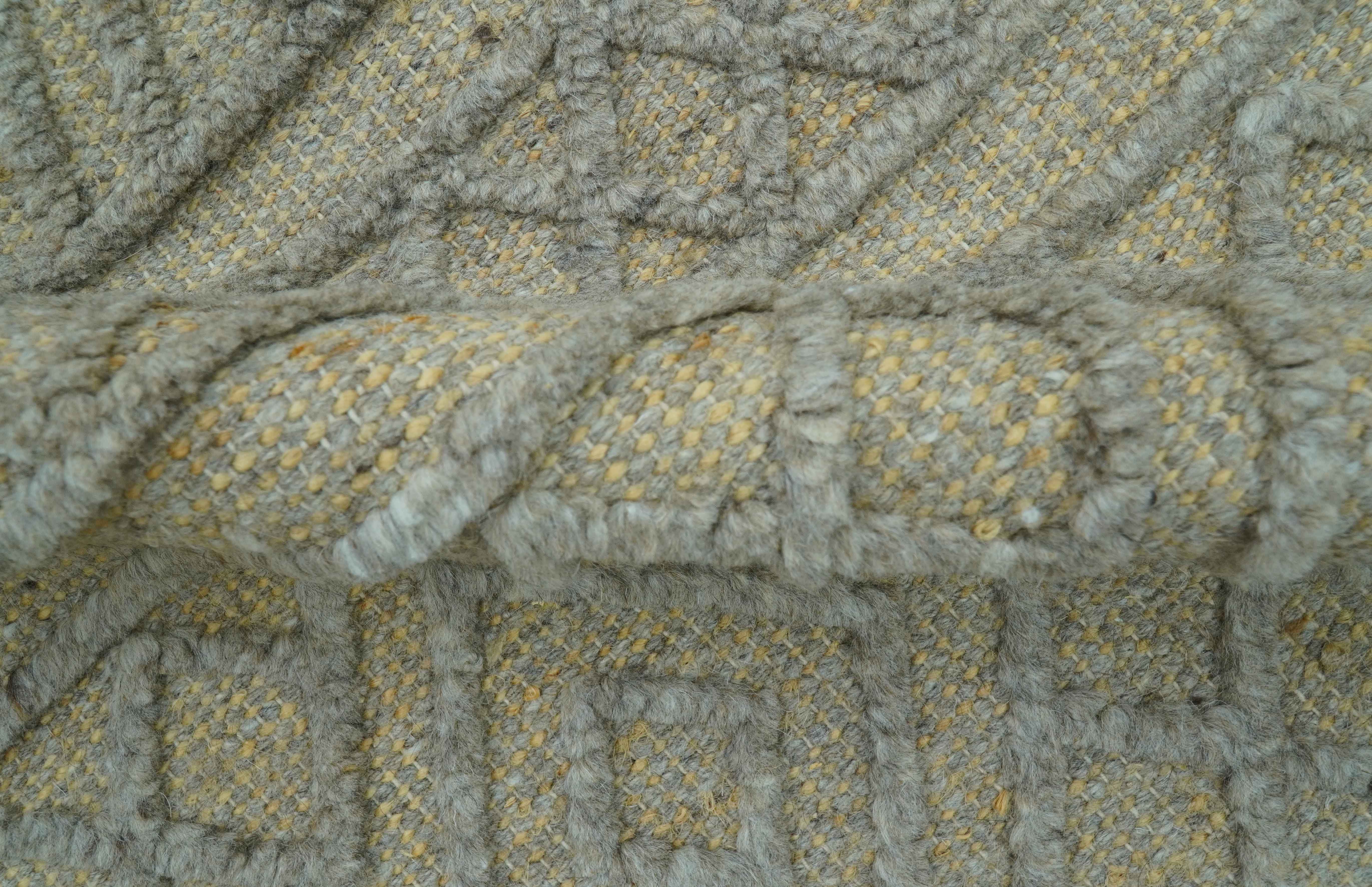 Custom Made Hand Knotted Modern Contemporary Gray Wool Area Rug - Image 5