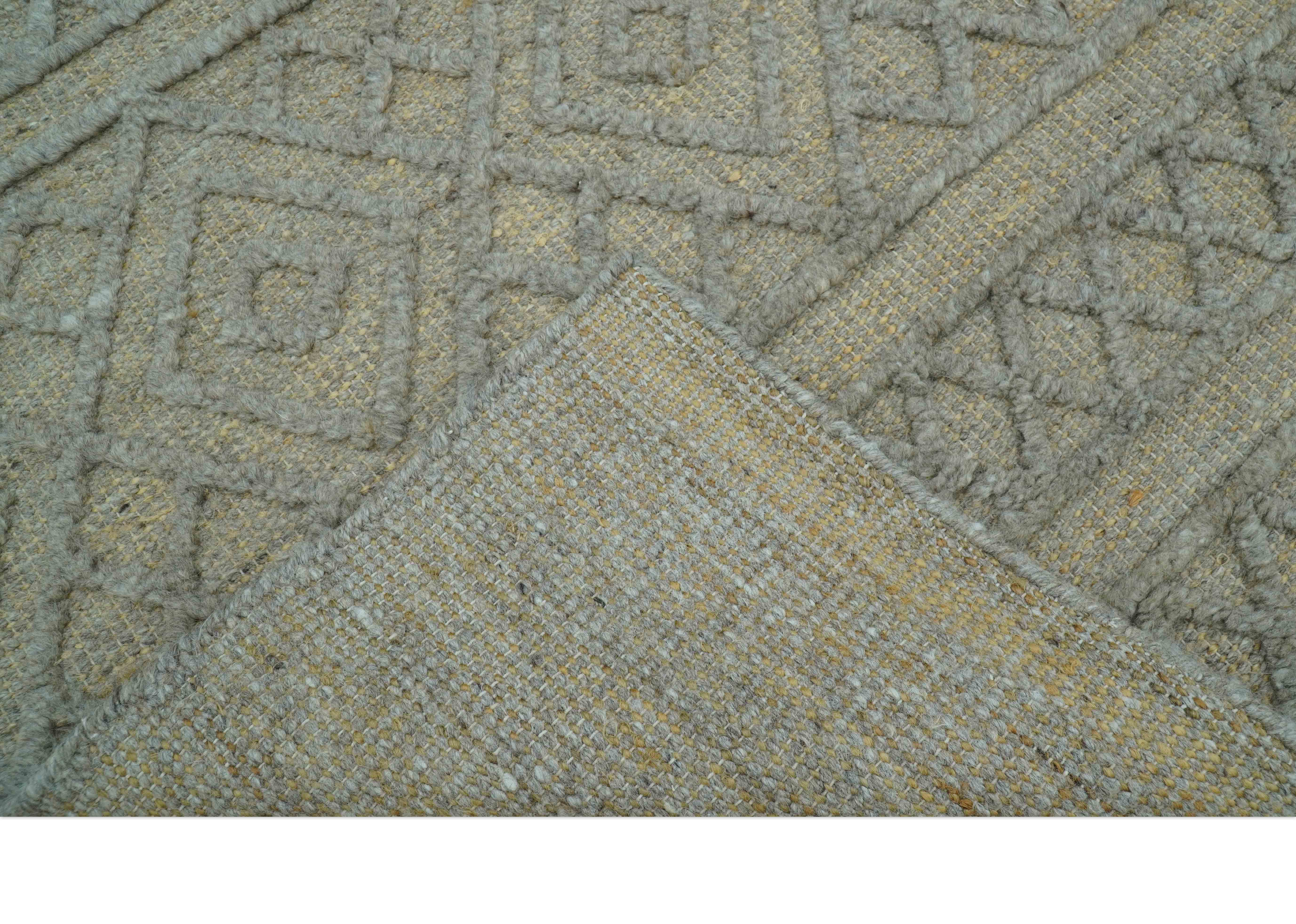 Custom Made Hand Knotted Modern Contemporary Gray Wool Area Rug - Image 6