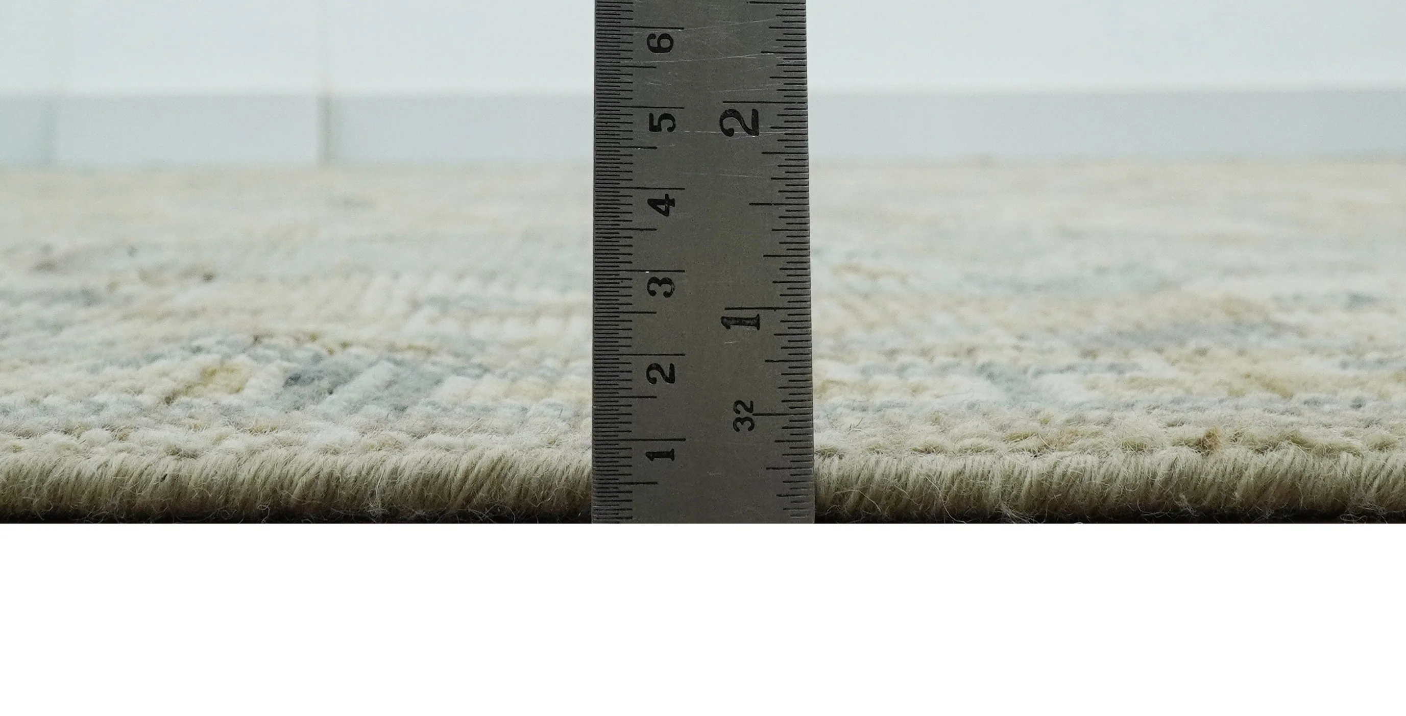 Custom Made Ivory, Brown and Blue Traditional Hand Knotted Wool Area Rug - Image 7