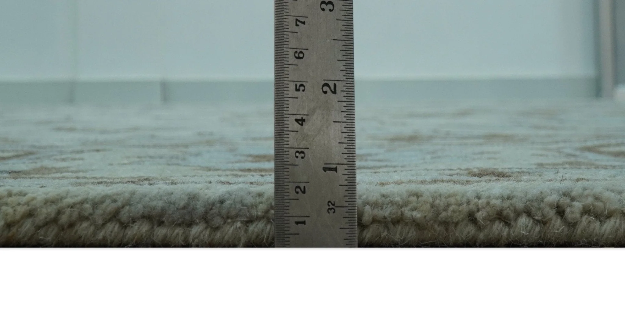 Custom Made Ivory, Taupe and Aqua Traditional Hand Tufted wool area rug - Image 8