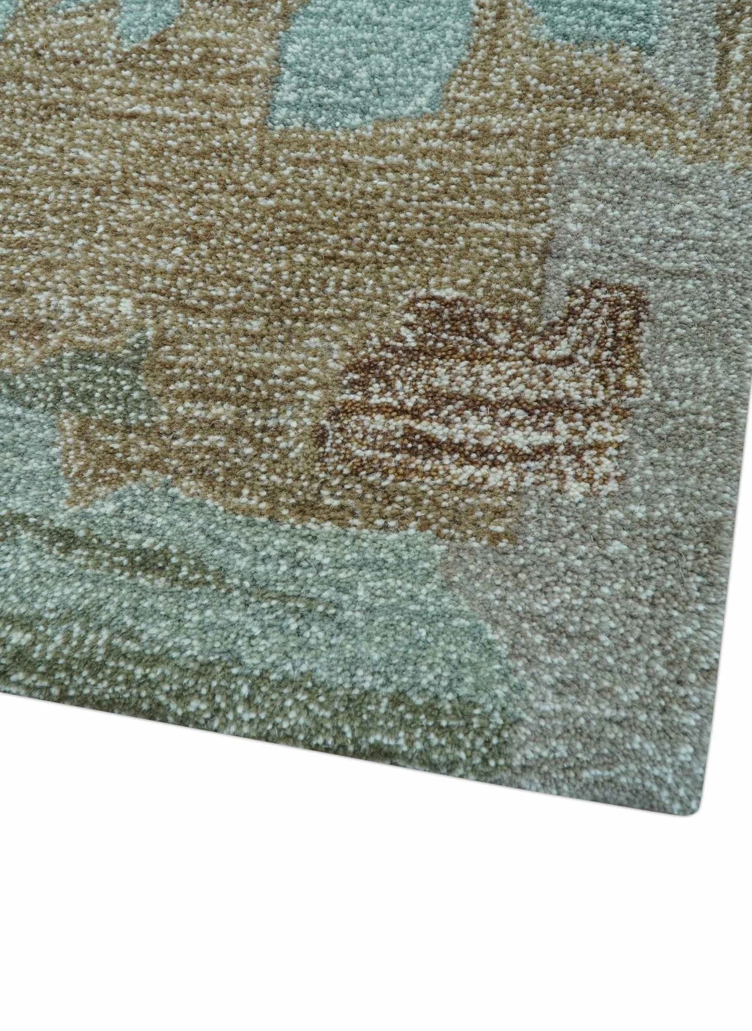 Custom Made Modern Abstract Blue Hand Tufted Wool Area Rug - Image 5