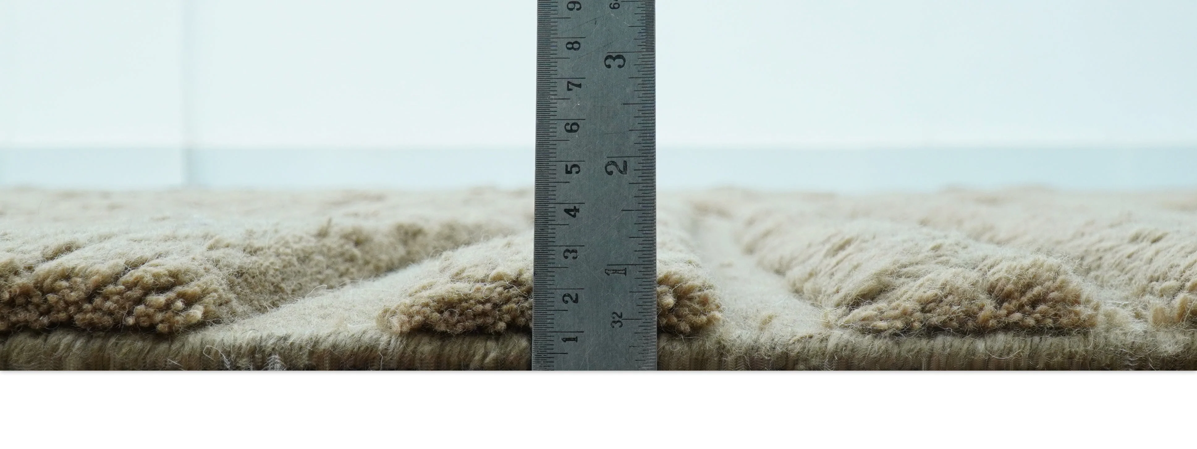 Custom Made Modern Contemporary Beige And Gray Hand Knotted Wool Rug - Image 7