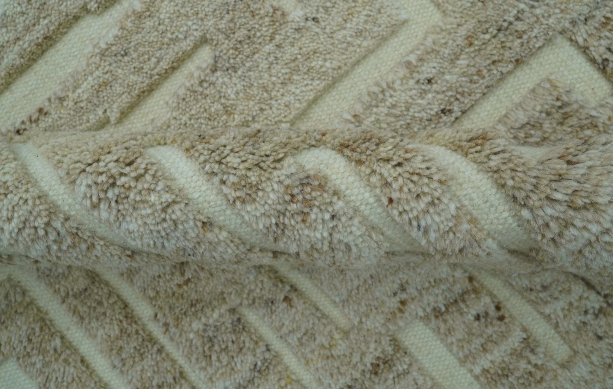 Custom Made Modern Contemporary Beige Hand Knotted Wool Area Rug - Image 6