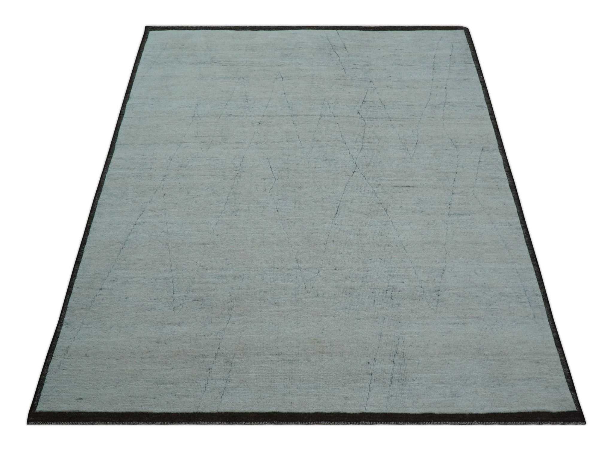 Custom Made Modern Contemporary White and Brown Hand Knotted Wool Rug - Image 10