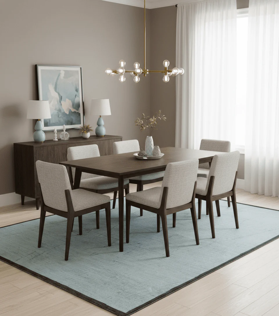 Custom Made Modern Contemporary White and Brown Hand Knotted Wool Rug - Image 2