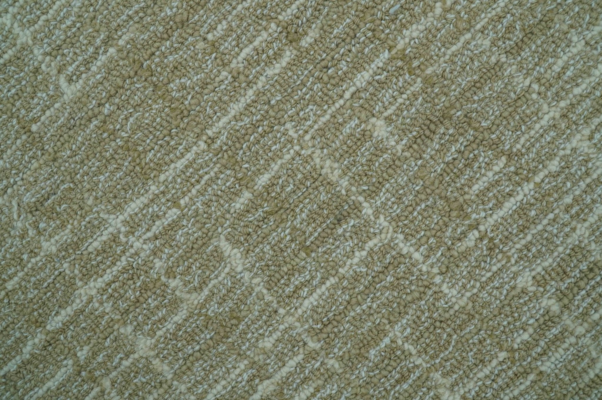 Custom Made Modern Geometrical Beige Hand Tufted Wool Area Rug - Image 8