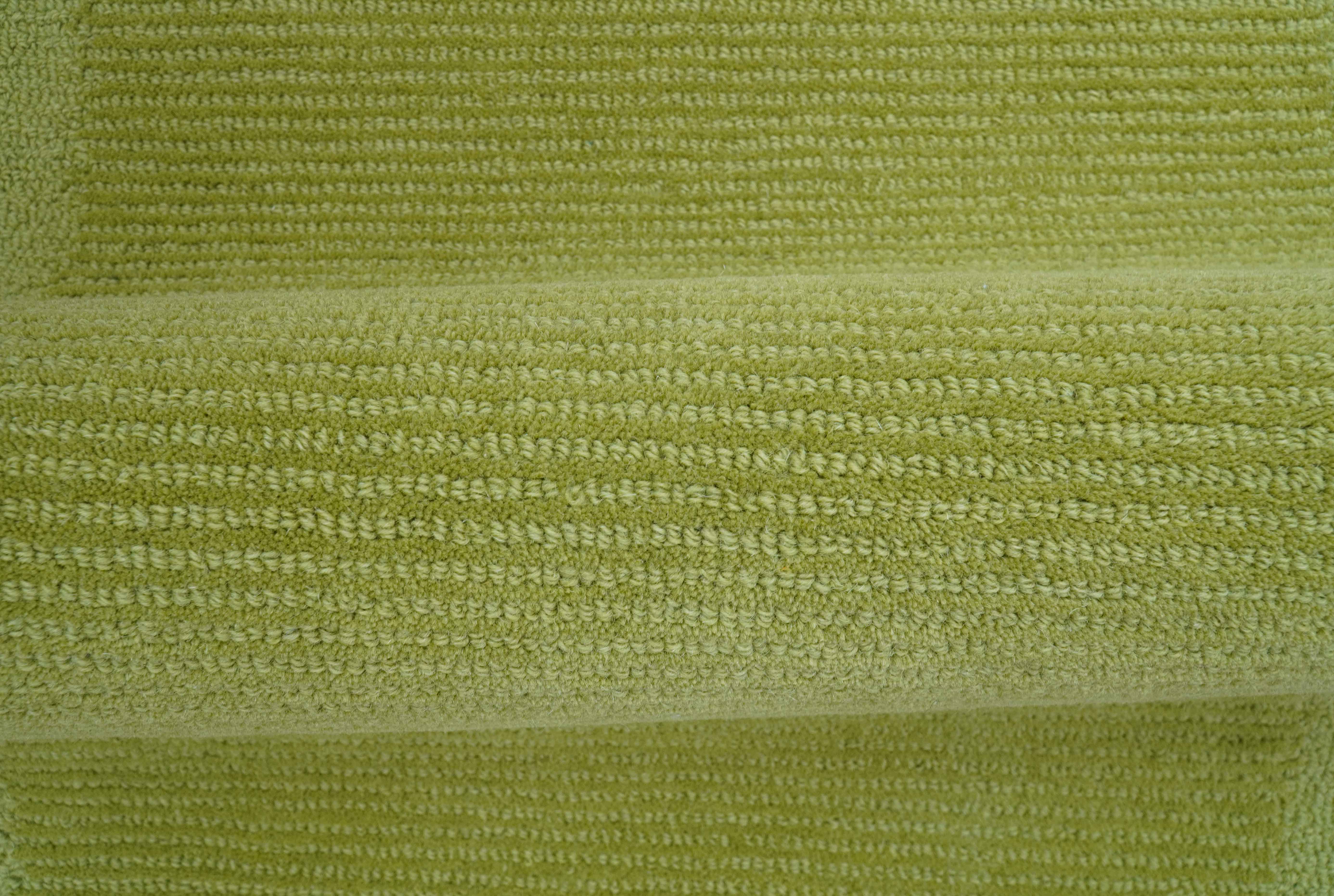Custom Made Modern Solid Design Green Hand Tufted Wool Rug - Image 4