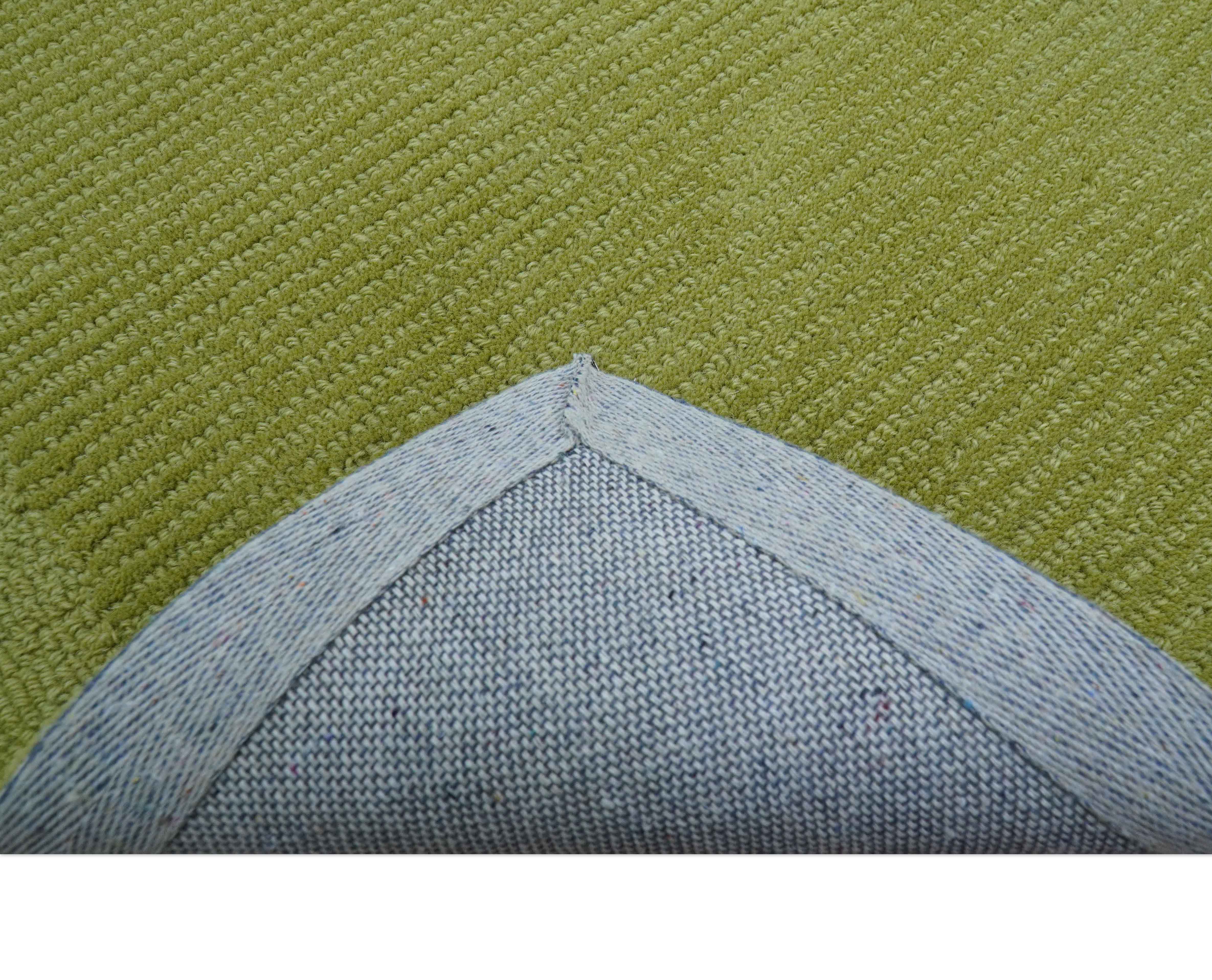 Custom Made Modern Solid Design Green Hand Tufted Wool Rug - Image 7
