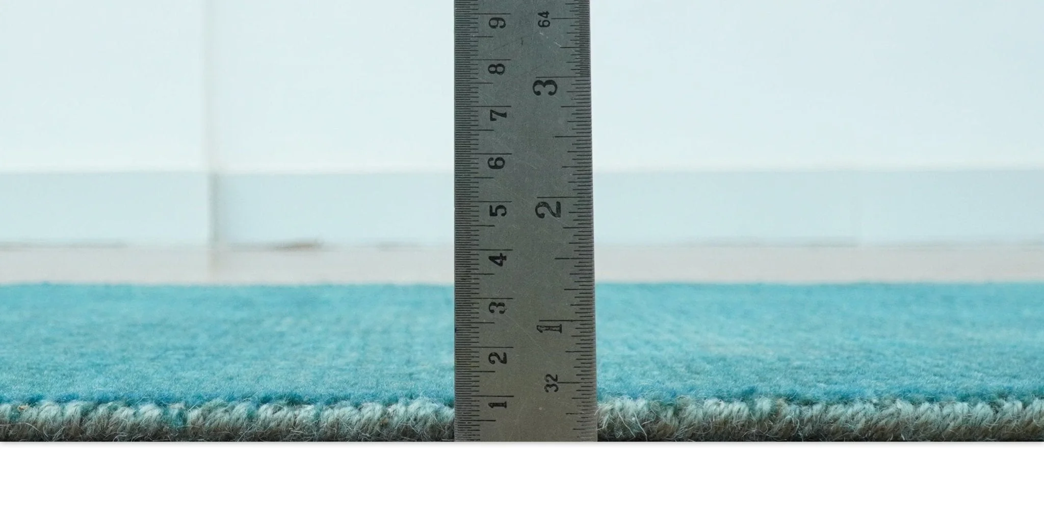 Custom Made Modern Solid Overdyed Blue Hand Knotted Wool Area Rug - Image 7