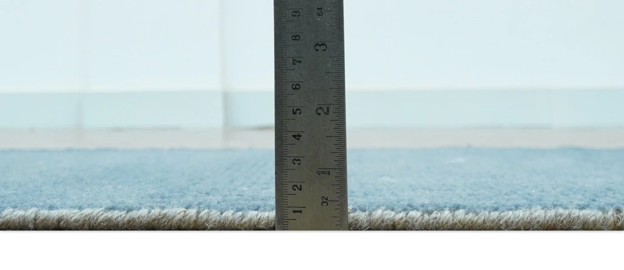 Custom Made Modern Solid Overdyed Light Blue Hand Knotted Wool Area Rug - Image 7