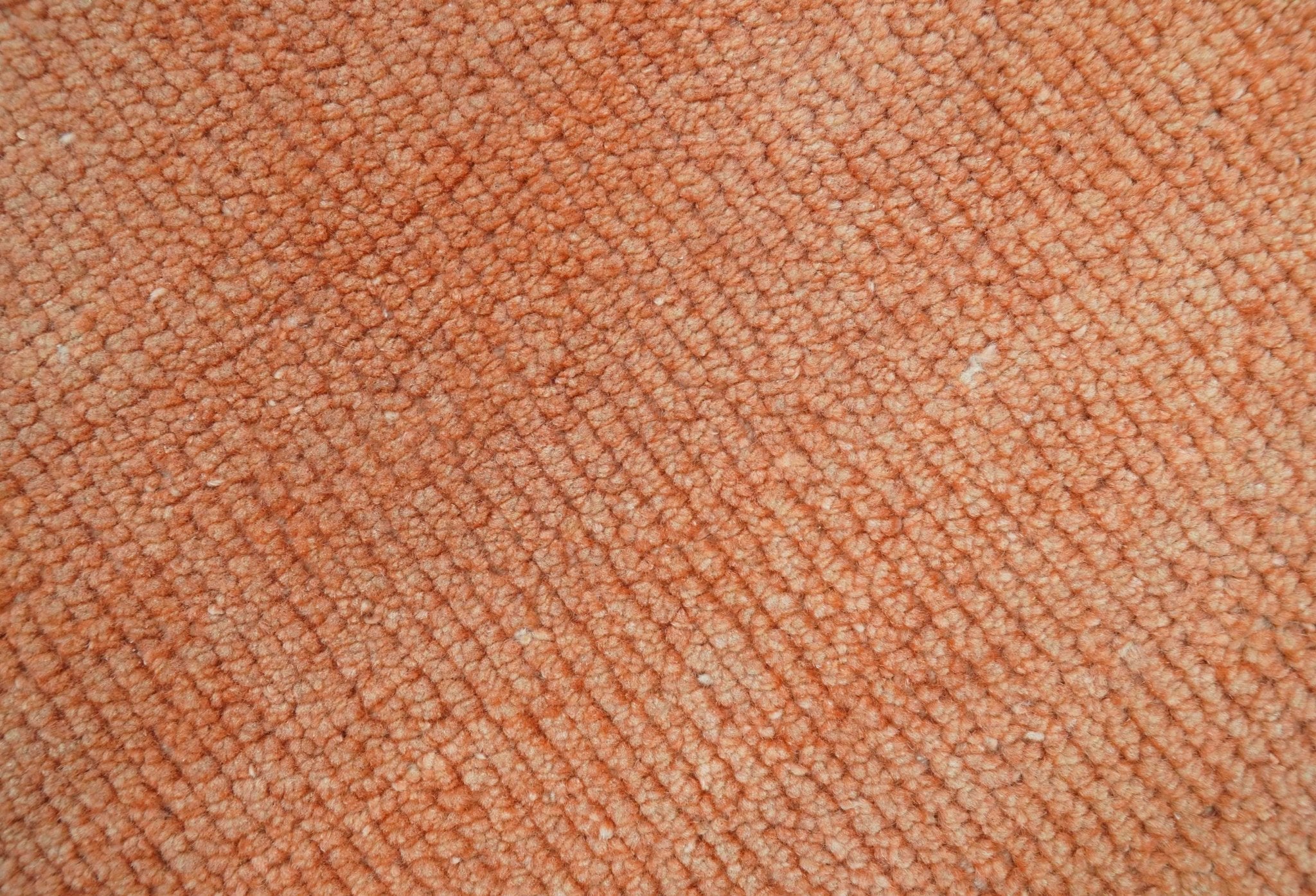 Custom Made Modern Solid Overdyed Rust Hand Knotted Wool Area Rug - Image 3