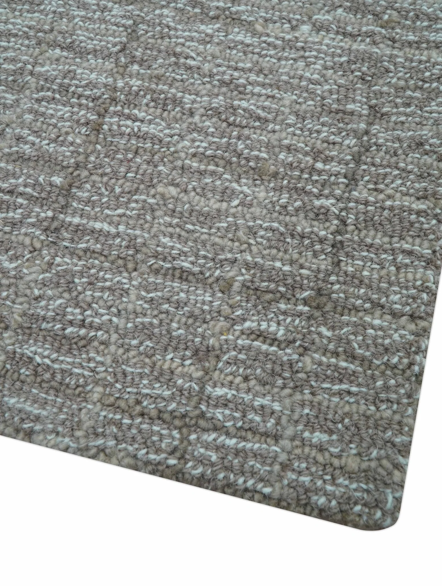 Custom Made Modern Style Brown Hand Tufted Wool Rug - Image 7