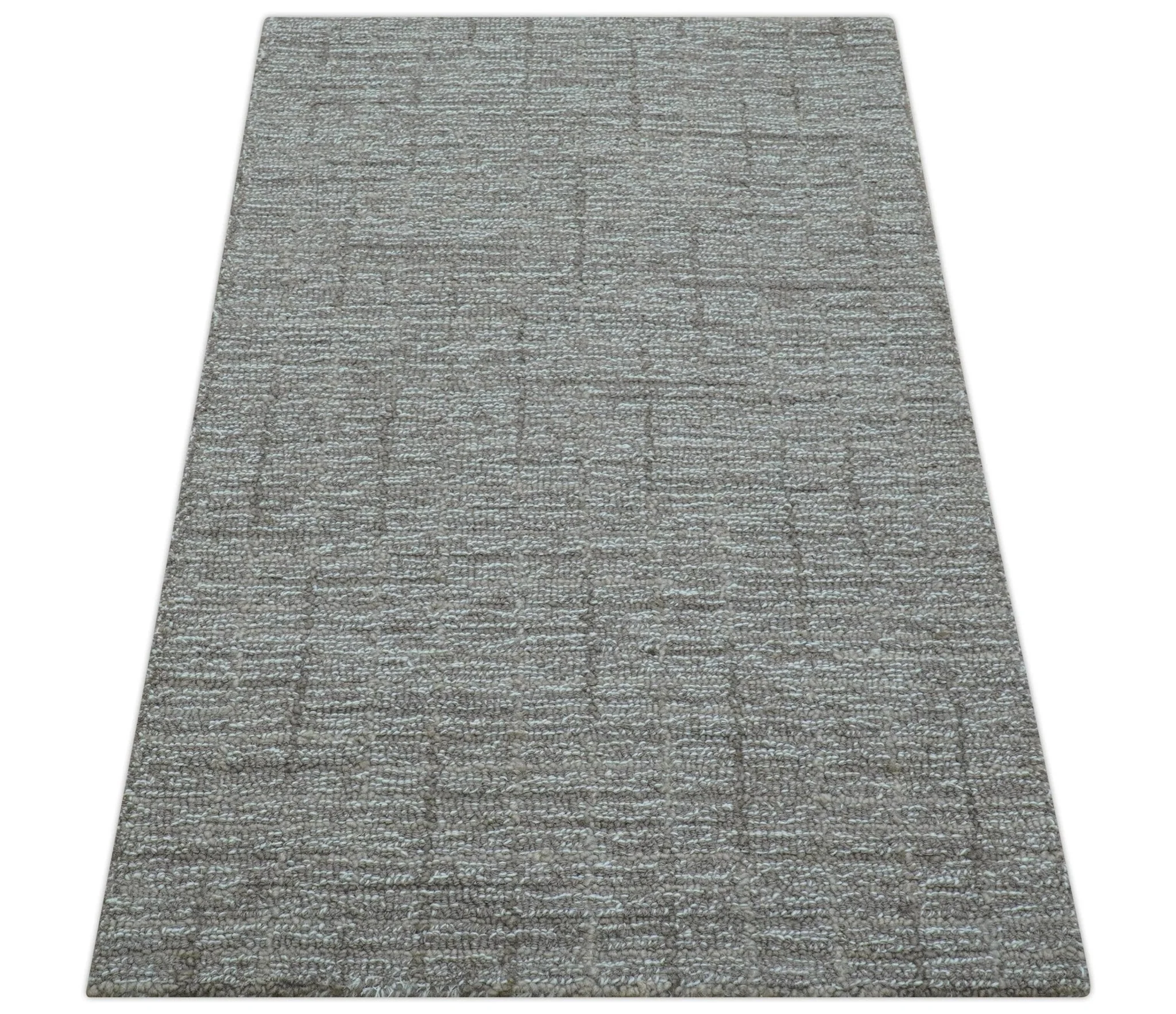 Custom Made Modern Style Brown Hand Tufted Wool Rug - Image 9