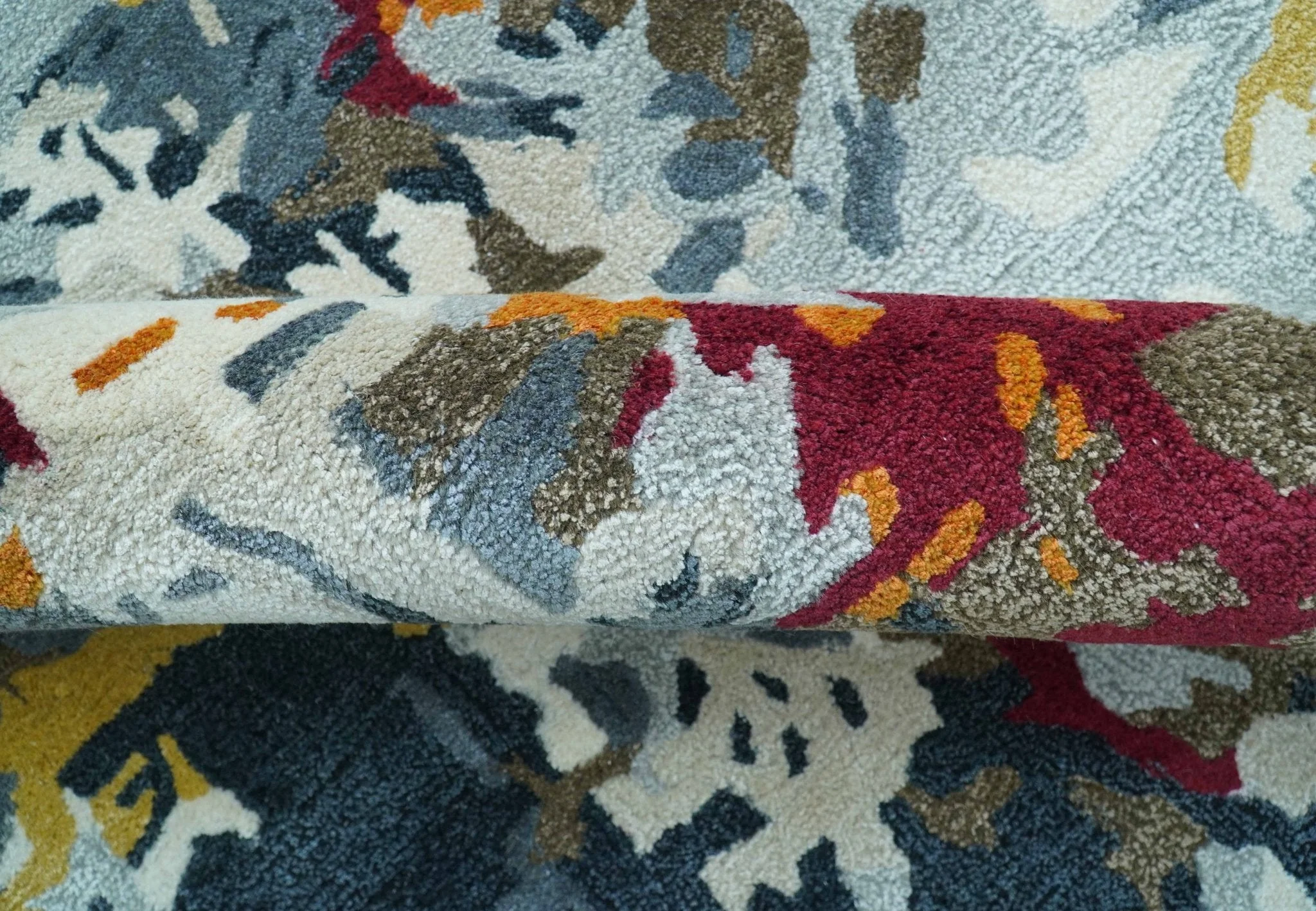 Custom Made Multi-color Modern Abstract Hand Tufted Wool-Art Silk Rug - Image 8