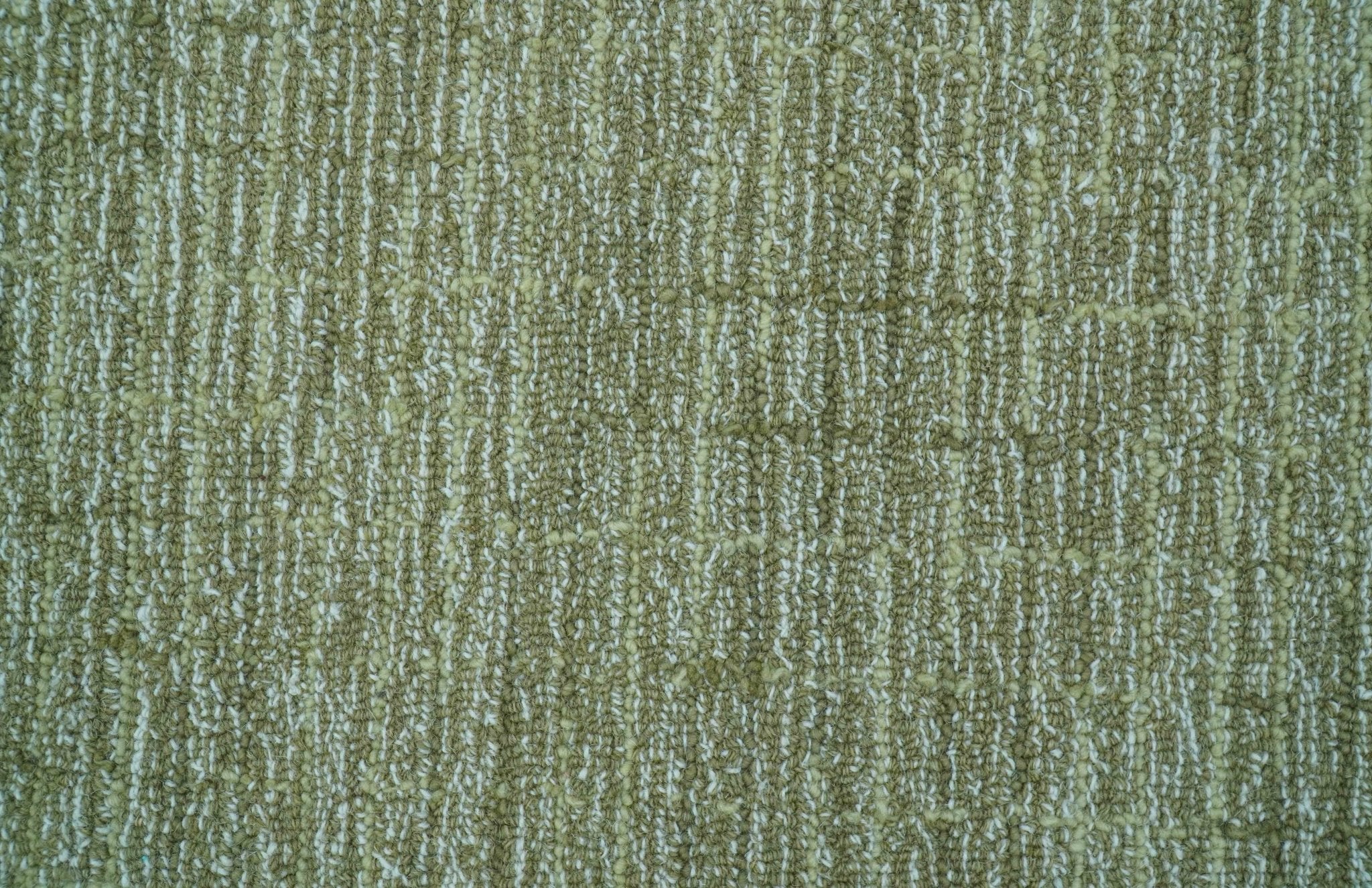 Custom Made Olive and Beige Modern Style Hand Tufted Wool Rug - Image 5
