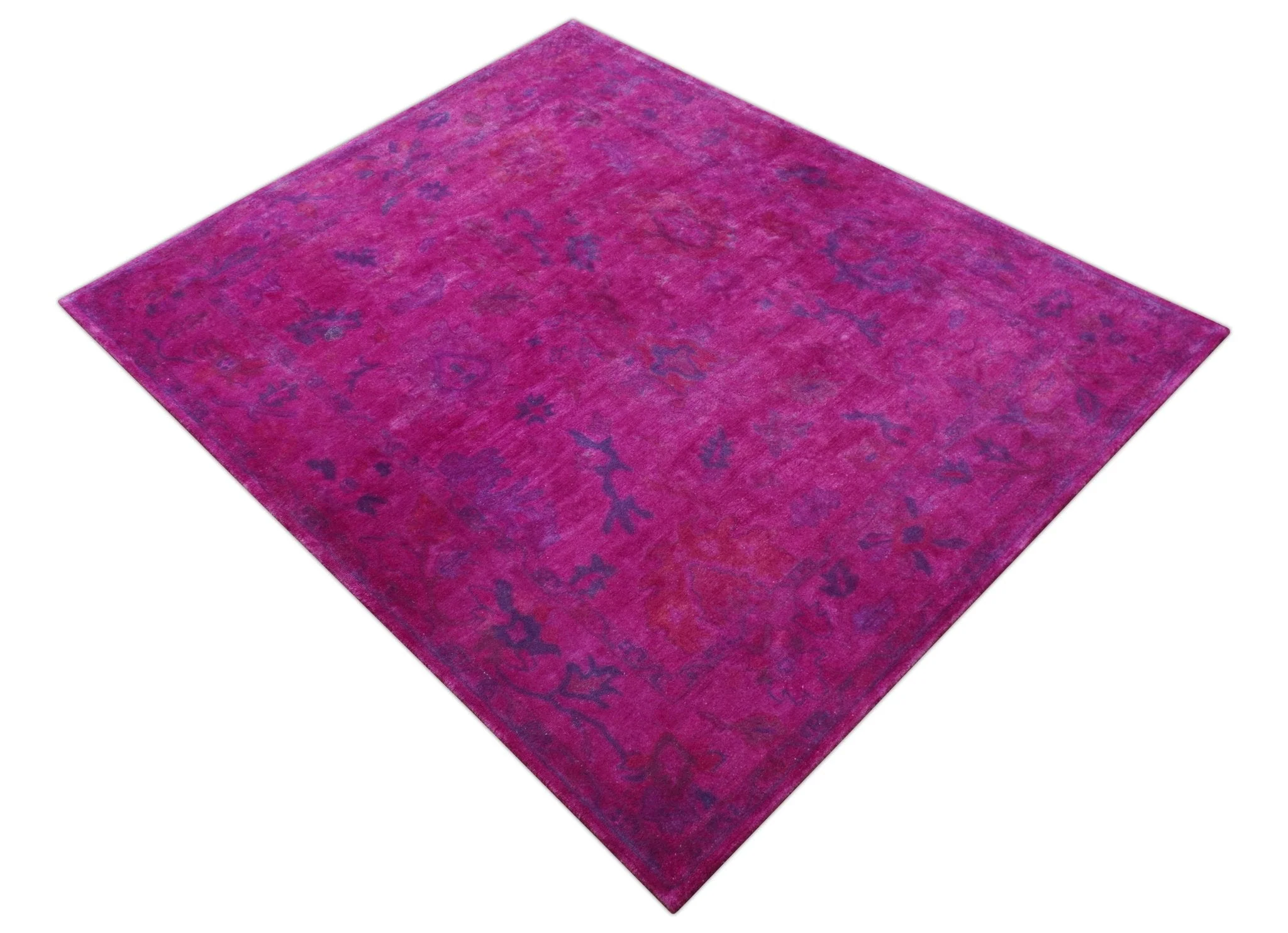 Custom Made Overdyed Pink Traditional Oushak Hand Tufted Wool Area Rug - Image 10