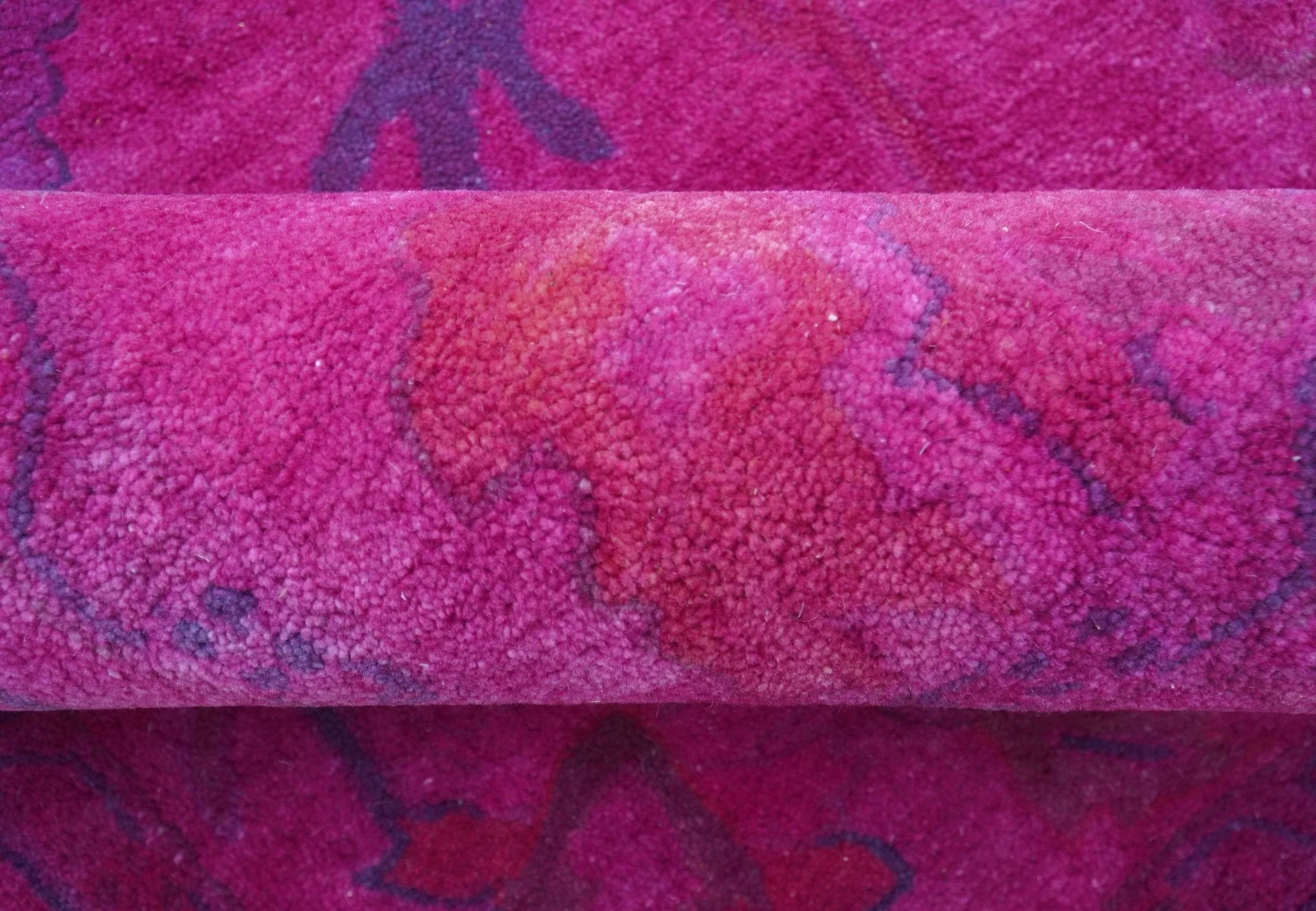 Custom Made Overdyed Pink Traditional Oushak Hand Tufted Wool Area Rug - Image 9