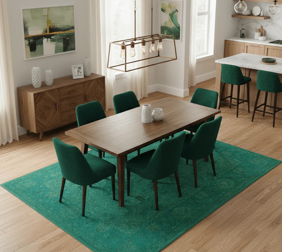 Custom Made Overdyed Traditional Oushak Green Hand Tufted Wool Area Rug - Image 2