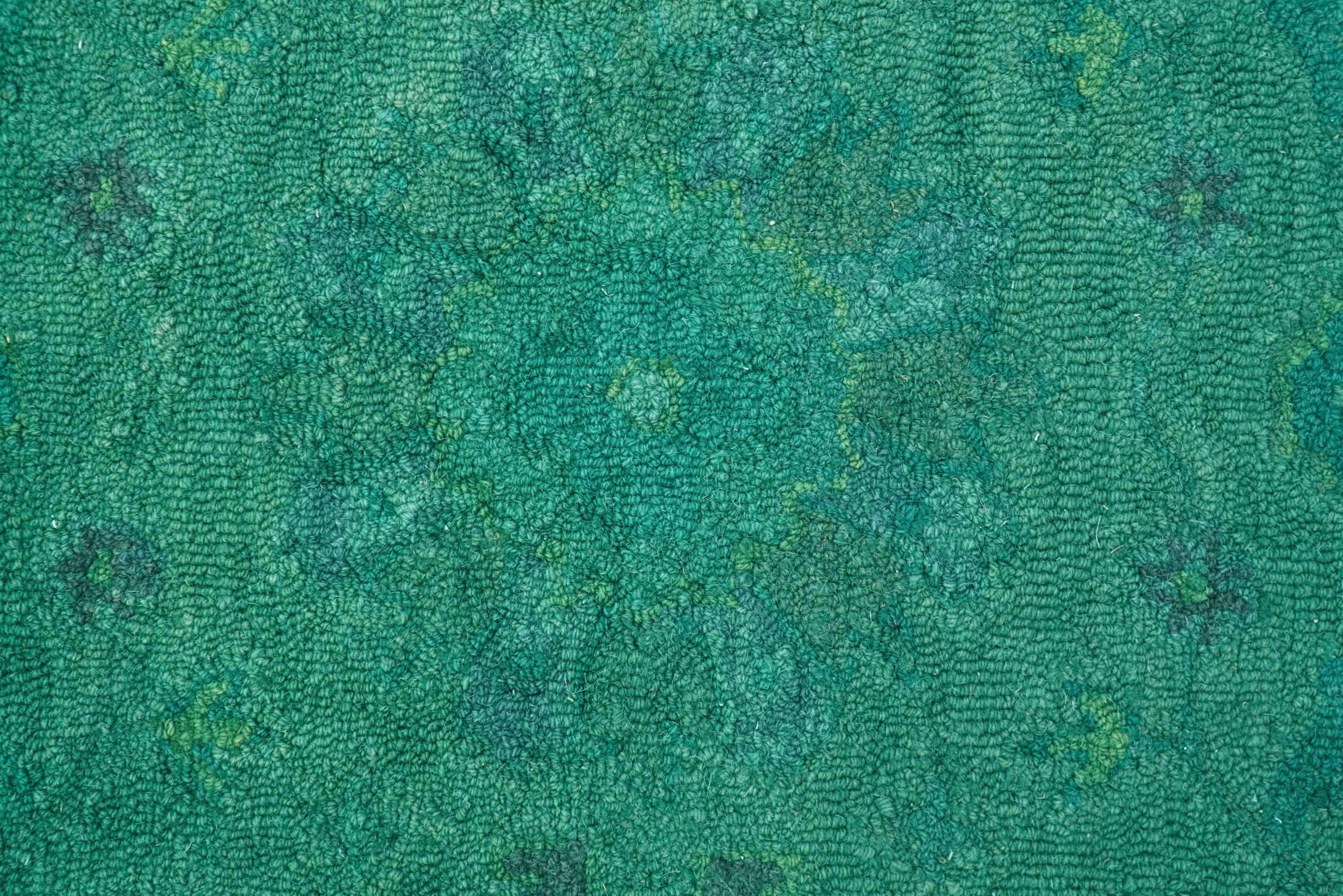 Custom Made Overdyed Traditional Oushak Green Hand Tufted Wool Area Rug - Image 7